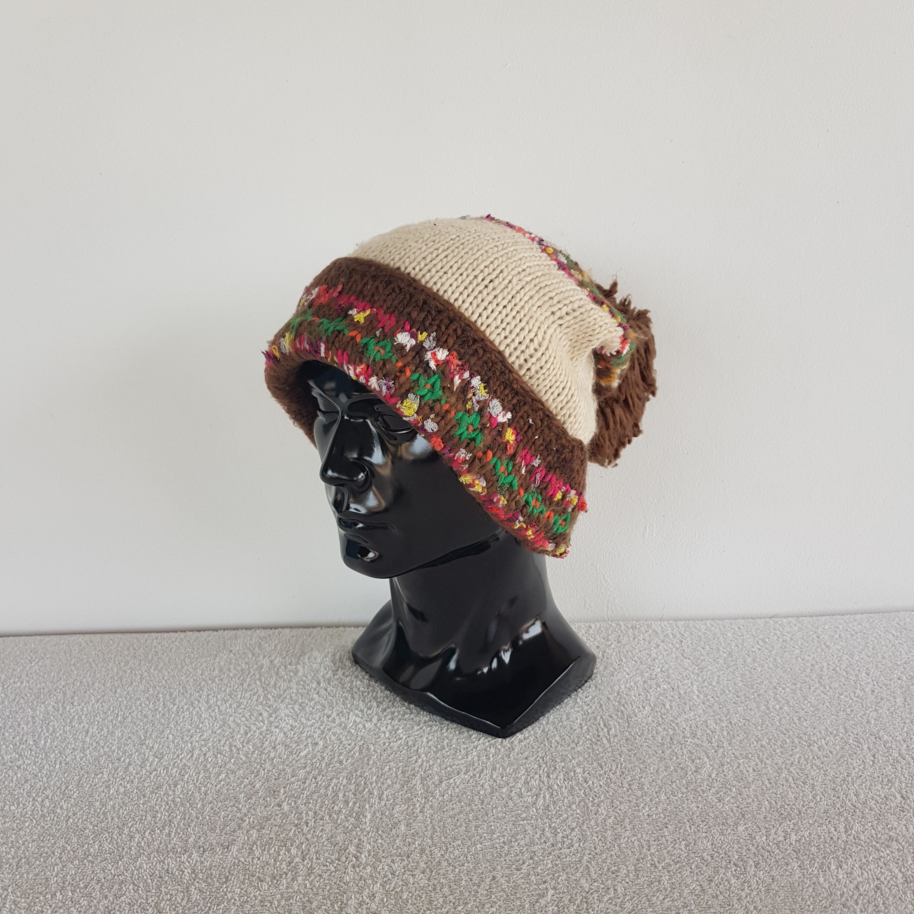 Homespun Knitwear Vintage Sweat Beanie Slouchy Crochet Snow Caps Hats. Size ONE SIZE - 1 Thumbnail