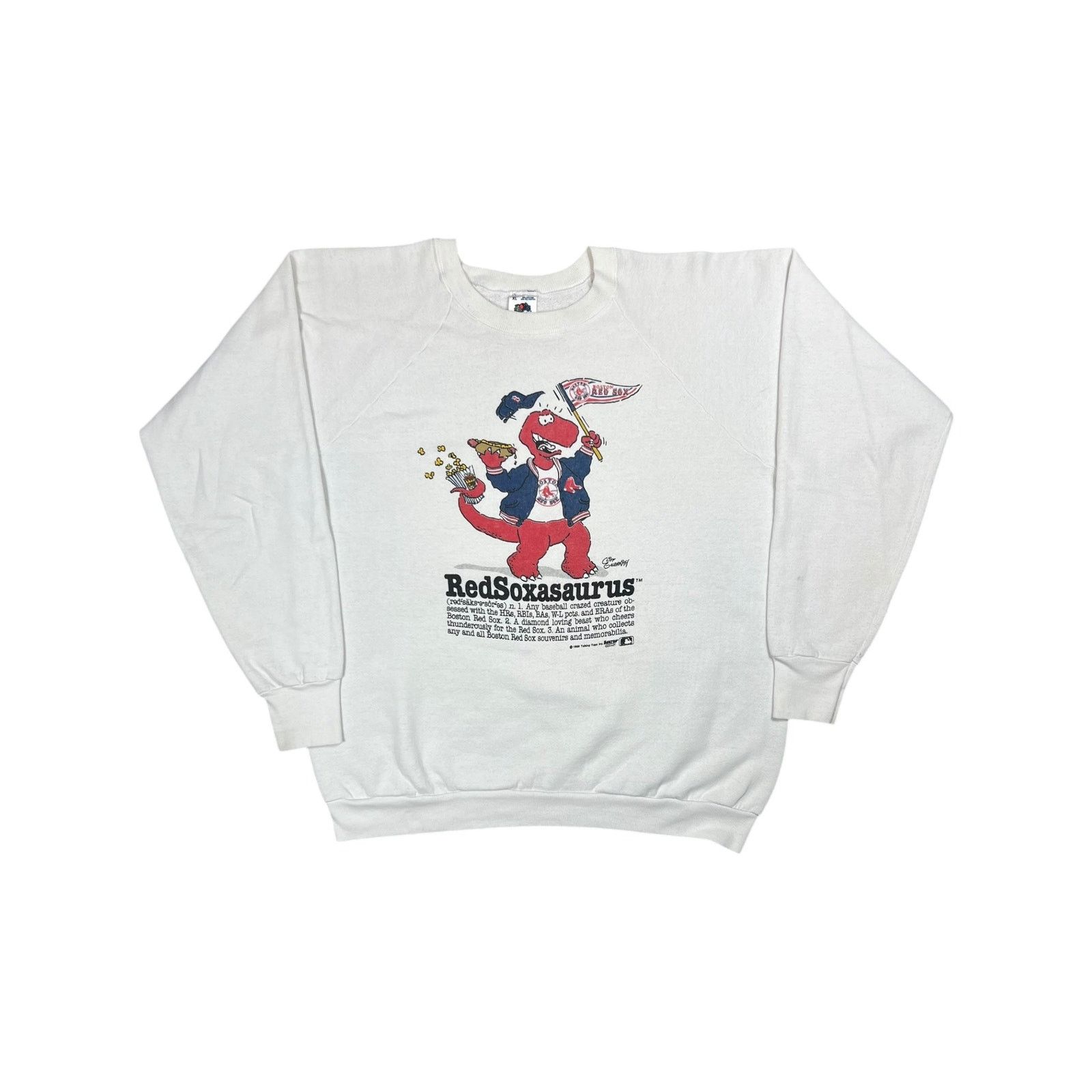 Fruit Of The Loom × MLB × Vintage 1989 Talking Tops Redsoxasaurus Boston Red Sox crewneck Size US XL / EU 56 / 4 - 1 Thumbnail