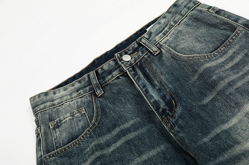Vintage Retro washed distressed curved jeans for men Size US 32 / EU 48 - 3 Thumbnail