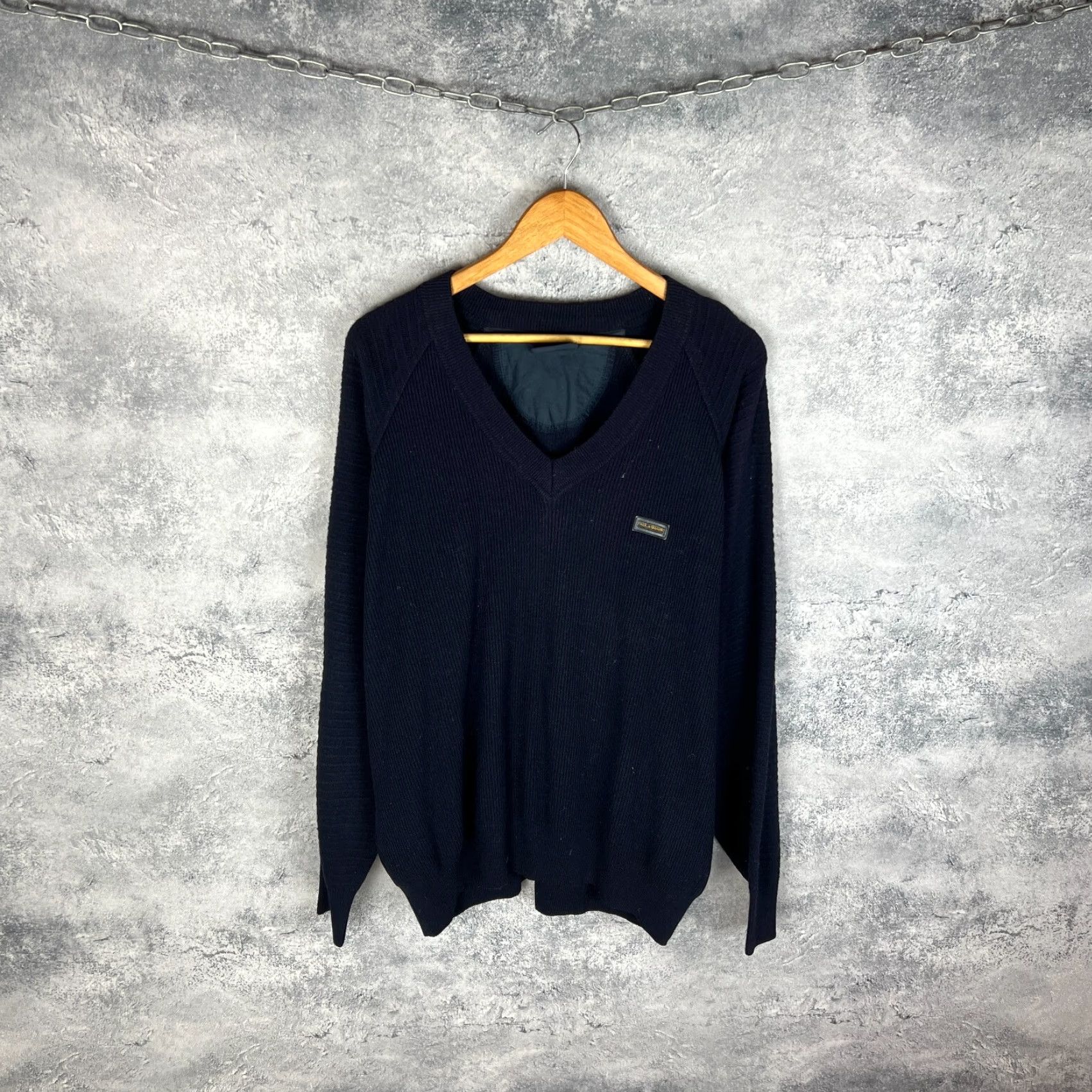 Paul & Shark Paul & Shark Yachting Sweater Navy V-Neck Pullover Logo Patch Size L Mens Size US L / EU 52-54 / 3 - 2 Thumbnail