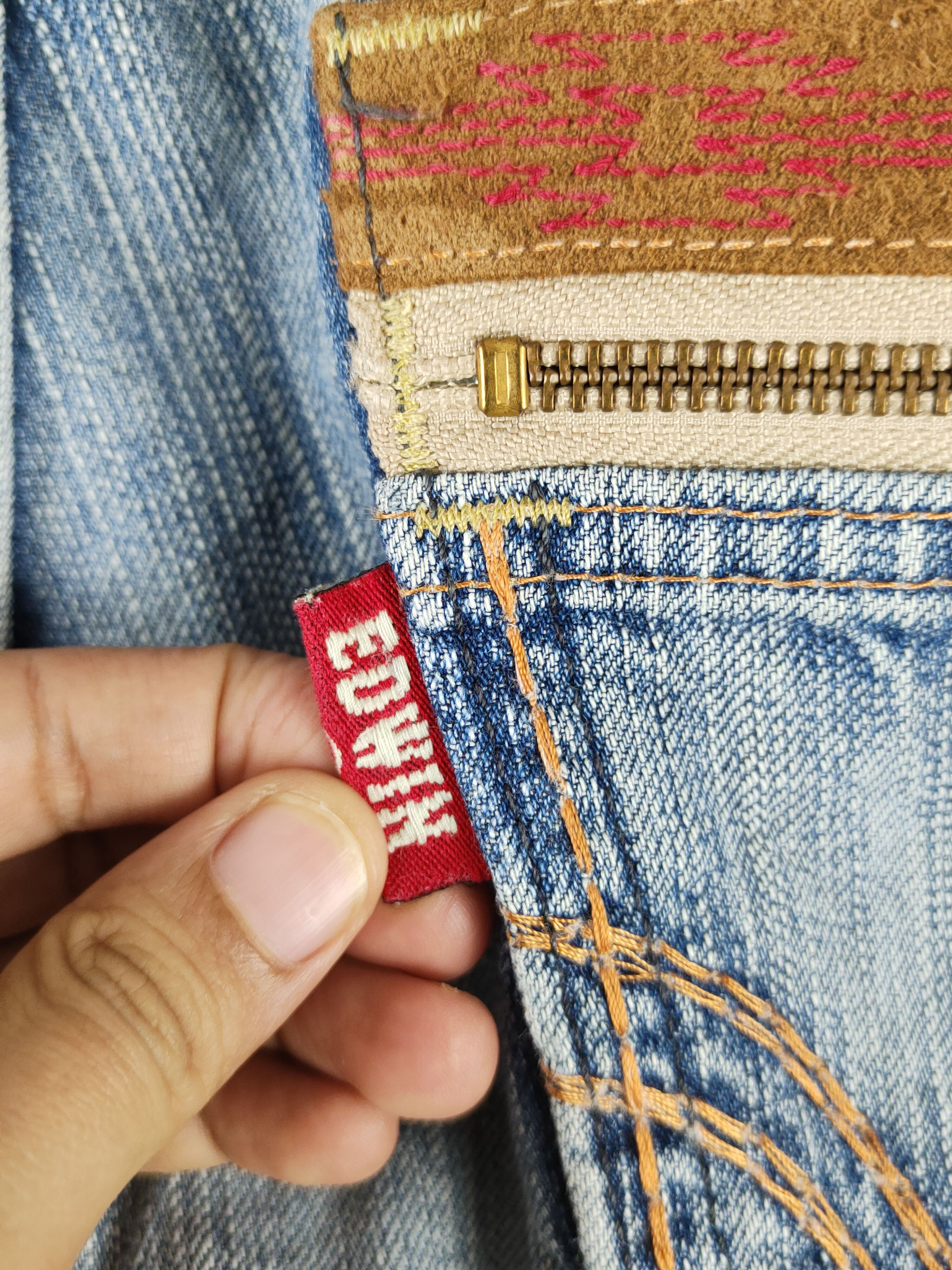 Edwin Edwin Blue vintage Distressed Ripped Jeans #S2477 Size US 32 / EU 48 - 10 Thumbnail