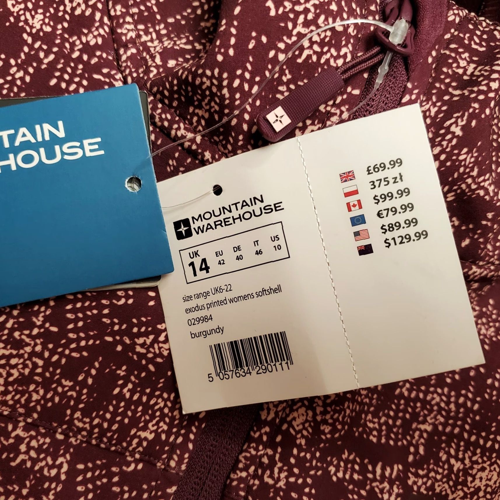 Vintage VINTAGE Mountain Warehouse Jacket Women US 10 Burgundy Exodus Softshell Zip Fleece Lined Size L / US 10 / IT 46 - 4 Thumbnail
