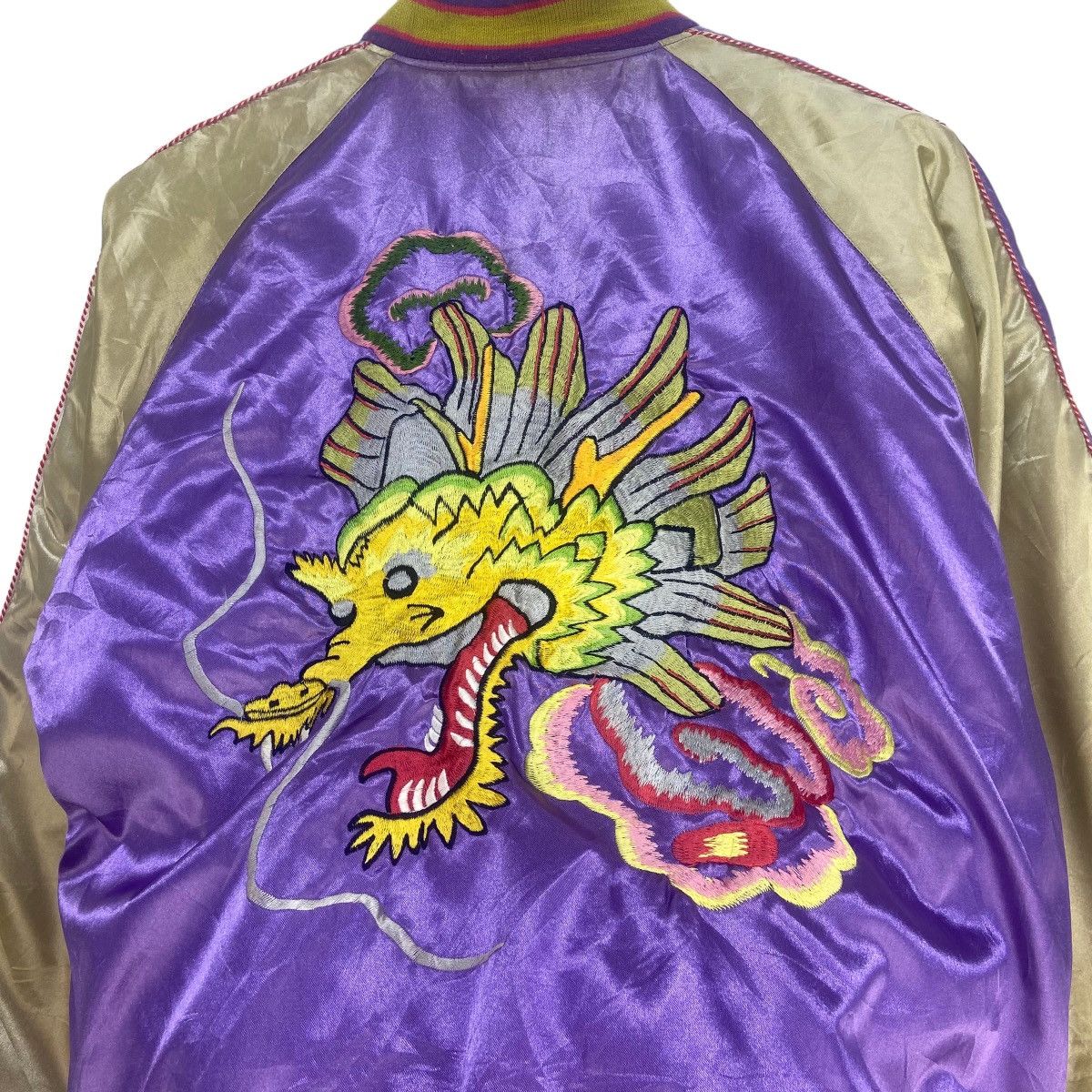 Japanese Brand Vintage 70s Sukajan Dragon Tiger Motorcycle Gang Size US S / EU 44-46 / 1 - 2 Thumbnail