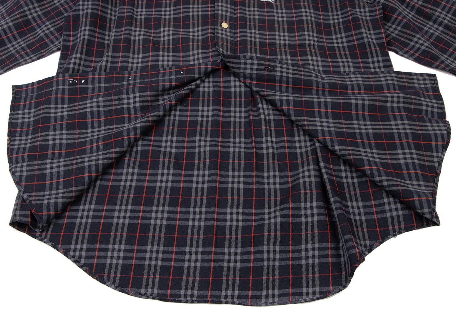 Burberry Cotton Button-Down Check Shirt in Navy Gray Red Size 41 Size US M / EU 48-50 / 2 - 12 Thumbnail