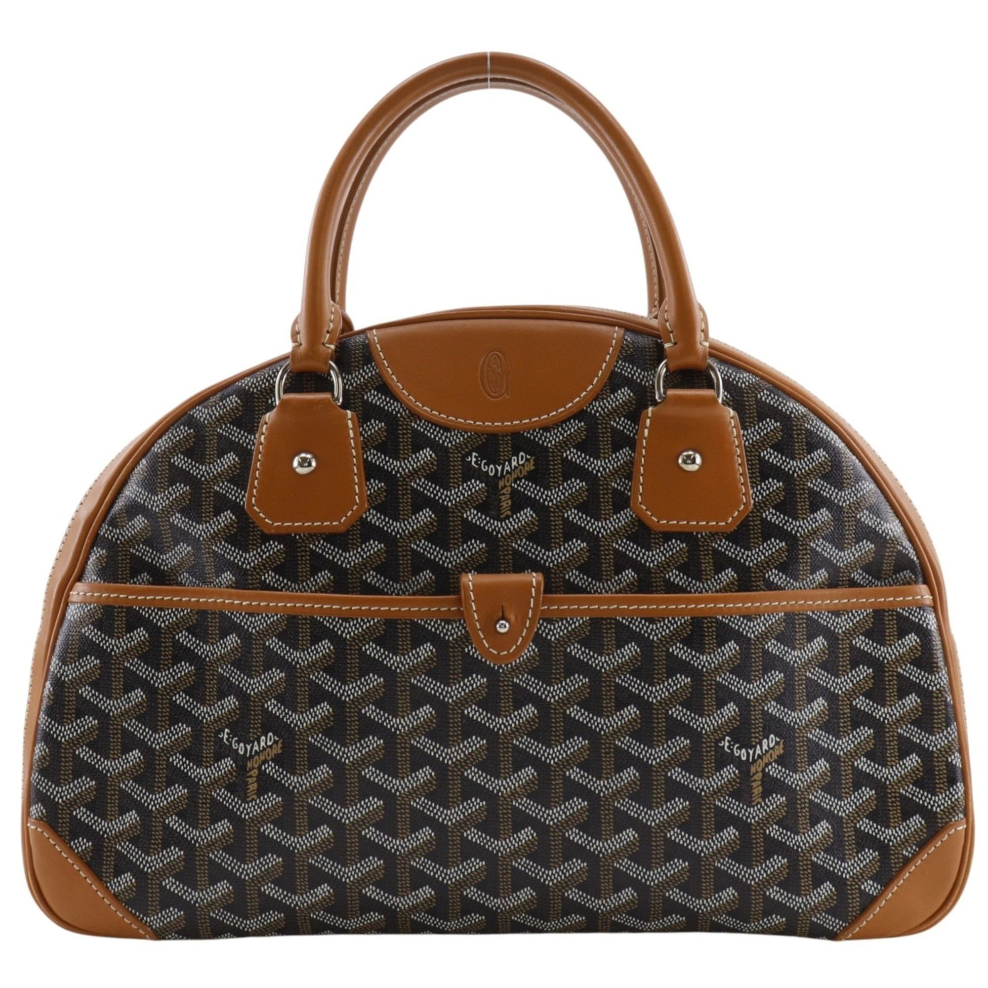 Goyard Goyard Saint Jean MM Handbag, Mini Boston Bag, Leather x PVC, Black, Double Zipper, Unisex Size ONE SIZE - 1 Thumbnail