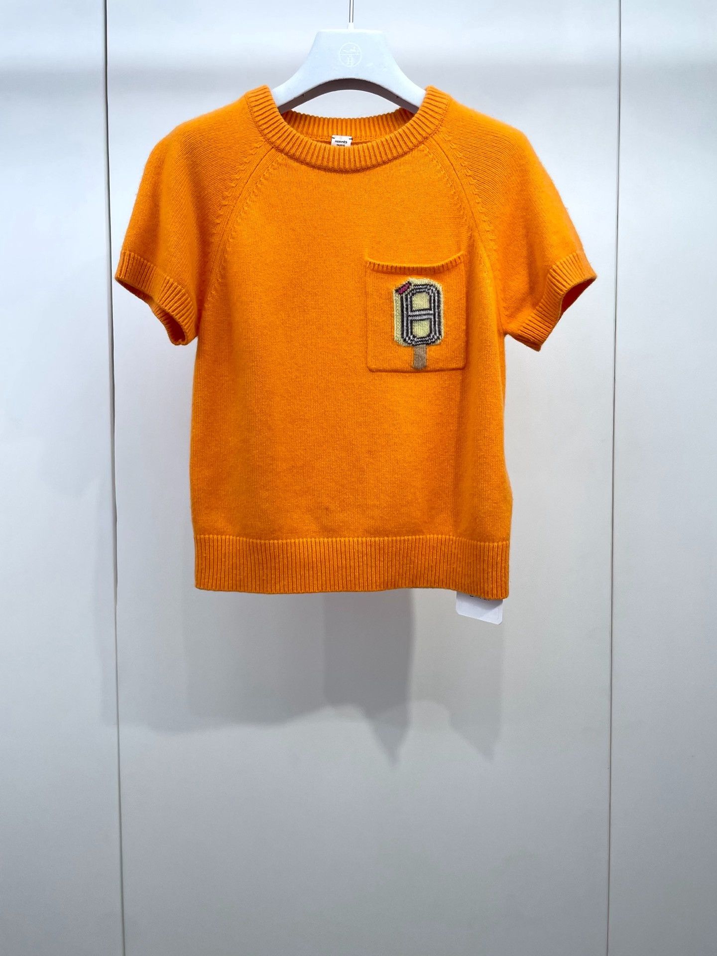 Hermes Hermes Orange Cashmere Knit Short-Sleeve Size XS / US 0-2 / IT 36-38 - 1 Thumbnail