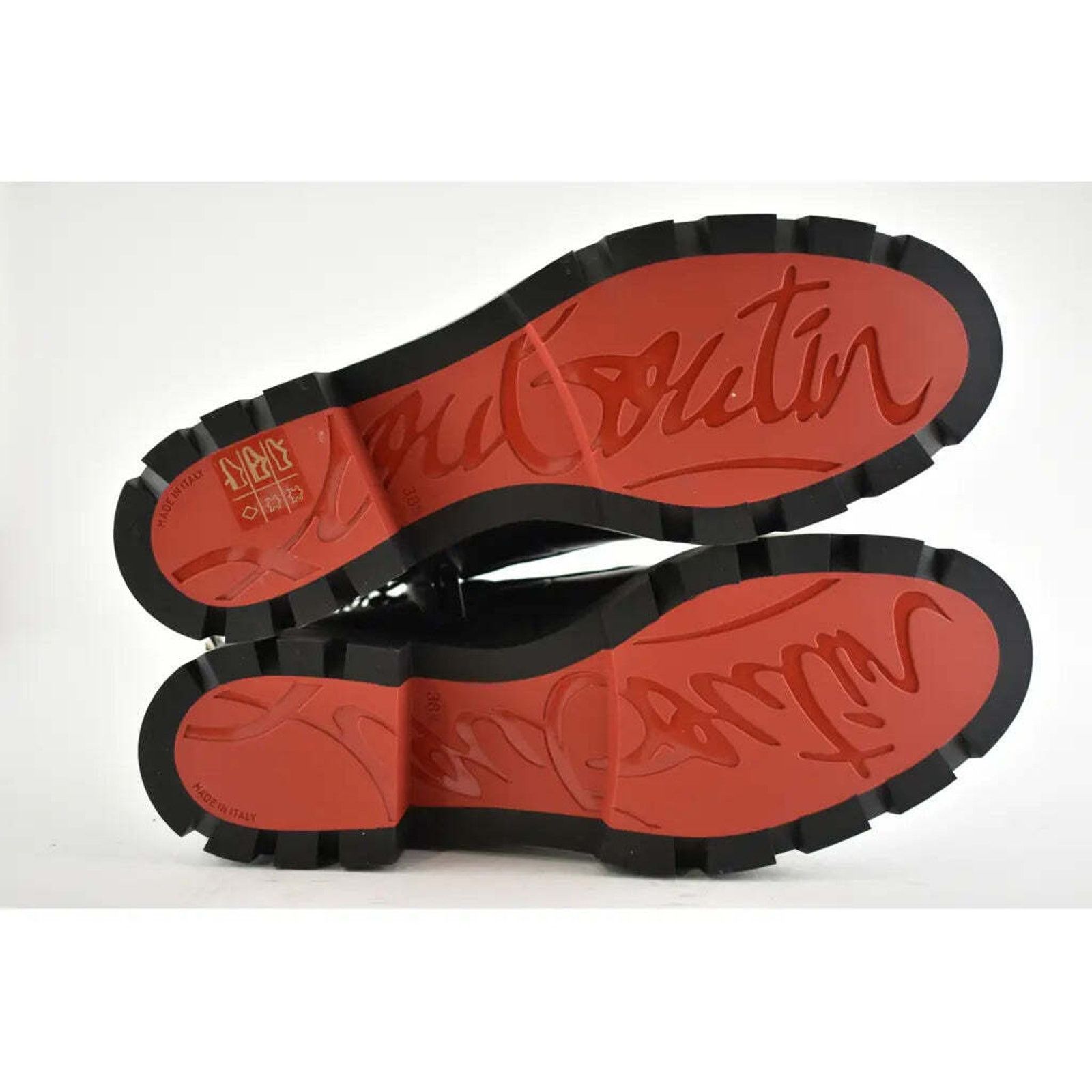 Christian Louboutin Christian Louboutin Maddic Max Flat Calf Black Chain Combat Size US 8.5 / IT 38.5 - 10 Thumbnail