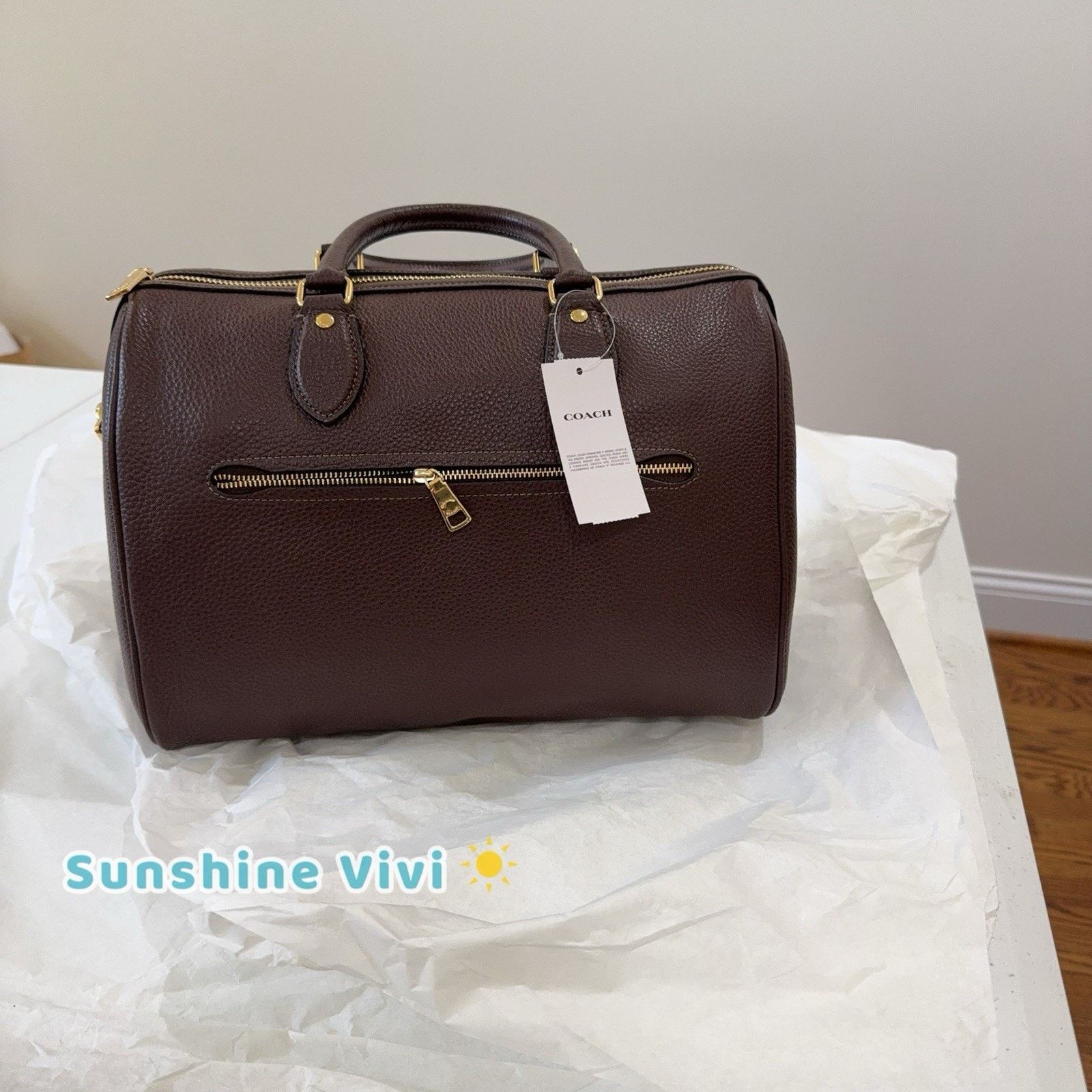 Coach NWT Coach Large Rowan Satchel Bag Leather Maple CES11 Size ONE SIZE - 2 Thumbnail