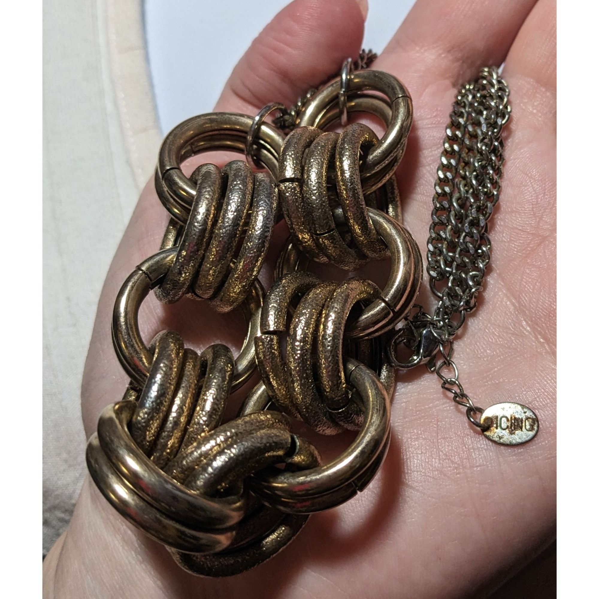 Other Icing Y2K Glam Chunky Gold Ring Necklace Size ONE SIZE - 7 Thumbnail