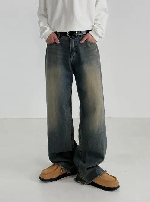 Japanese Brand Pants Men's loose distressed washed jeans y2k Size US 32 / EU 48 - 1 Thumbnail