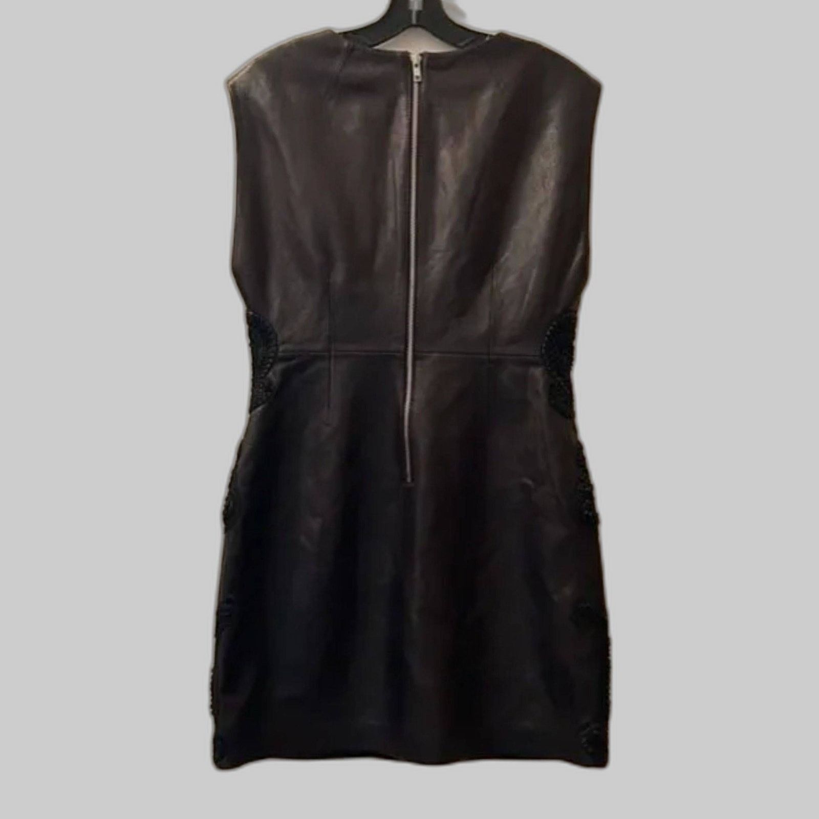 Free People New City Slicker Leather Mini Dress $698 SIZE 10 Black Size L / US 10 / IT 46 - 6 Thumbnail