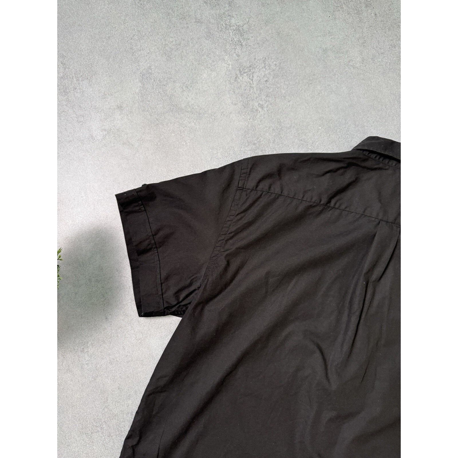 Armani × Armani Collezioni Vintage Armani Jeans Button up Short Sleeve Shirt Black Size US XL / EU 56 / 4 - 10 Thumbnail