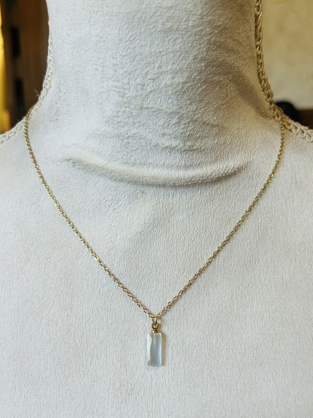 Handmade Handcrafted elegant faceted selenite pendant necklace Size ONE SIZE - 2 Thumbnail
