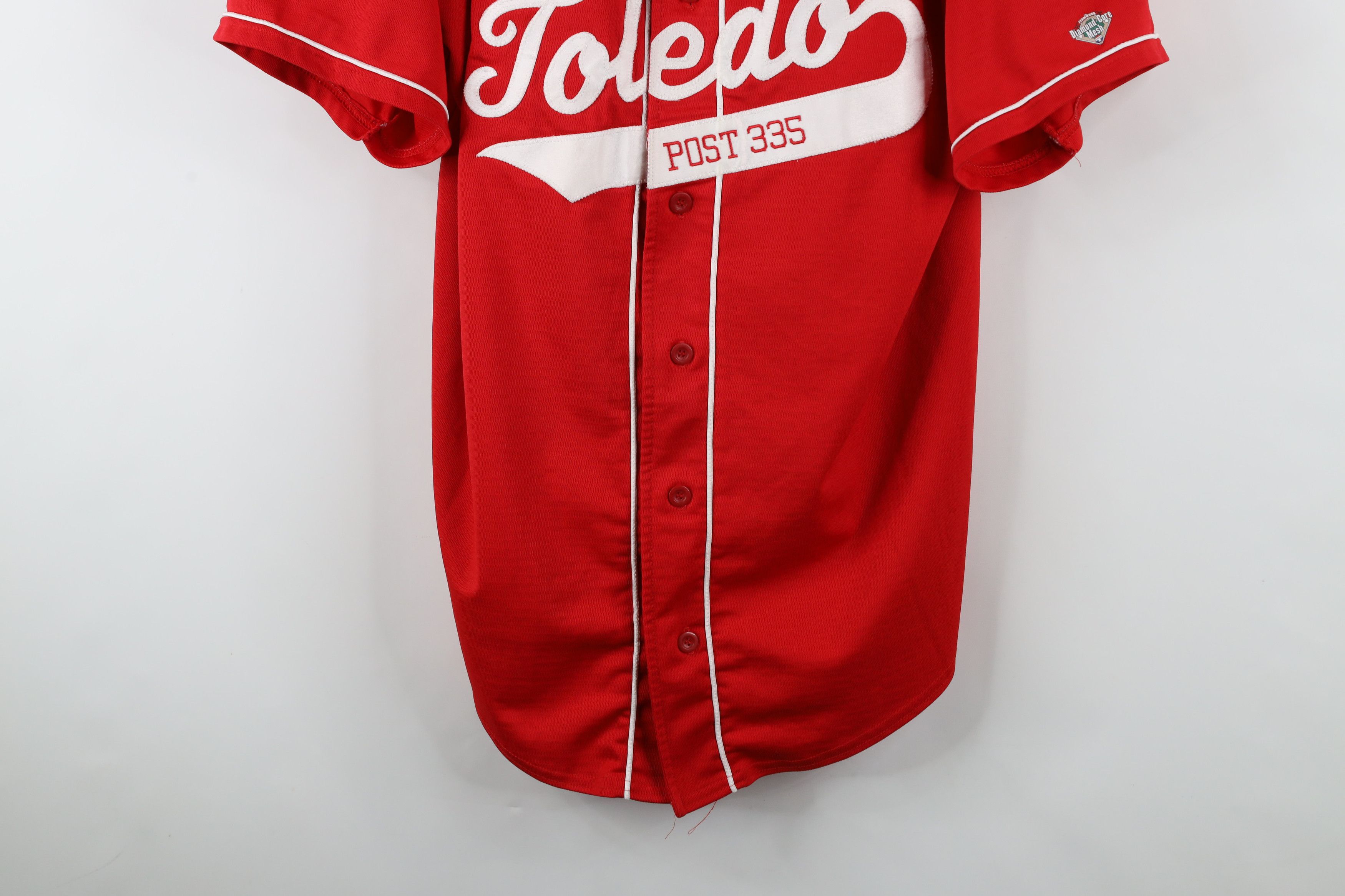Vintage Vintage 90s Legion Toledo Post 335 Baseball Jersey Red USA Size US XL / EU 56 / 4 - 3 Thumbnail