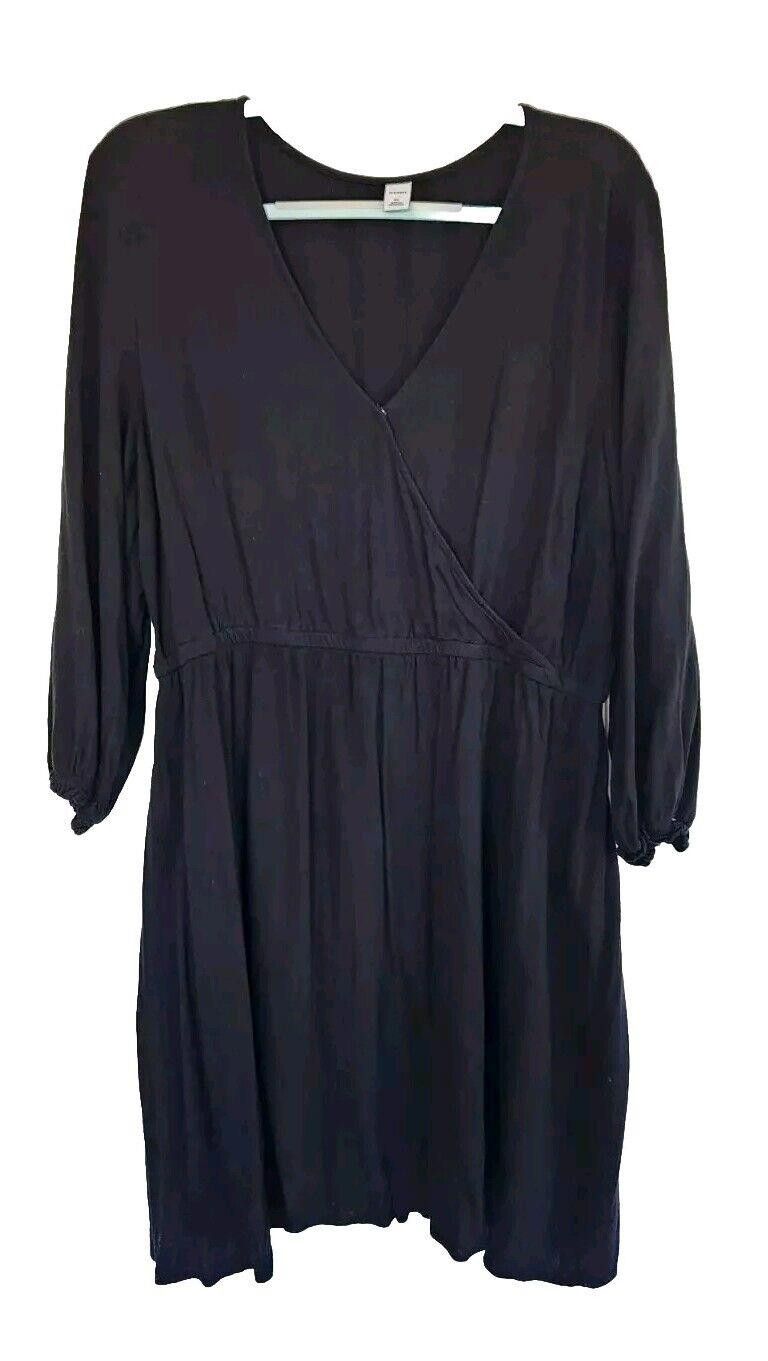 Old Navy Old Navy Dress Extra Large Black V Neck Long Sleeves Light Size XL / US 12-14 / IT 48-50 - 2 Thumbnail