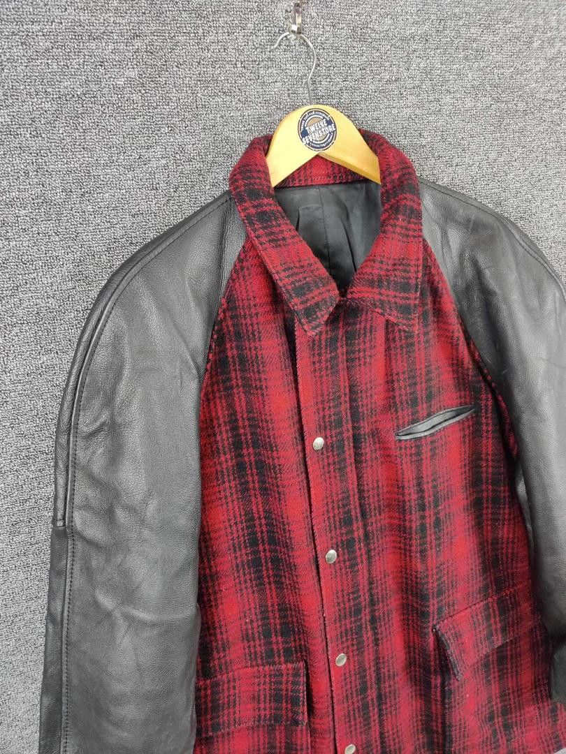 Y's for Men Vintage Y's For Men Yohji Yamamoto Plaid Wool Leather Jacket Size US XL / EU 56 / 4 - 7 Thumbnail