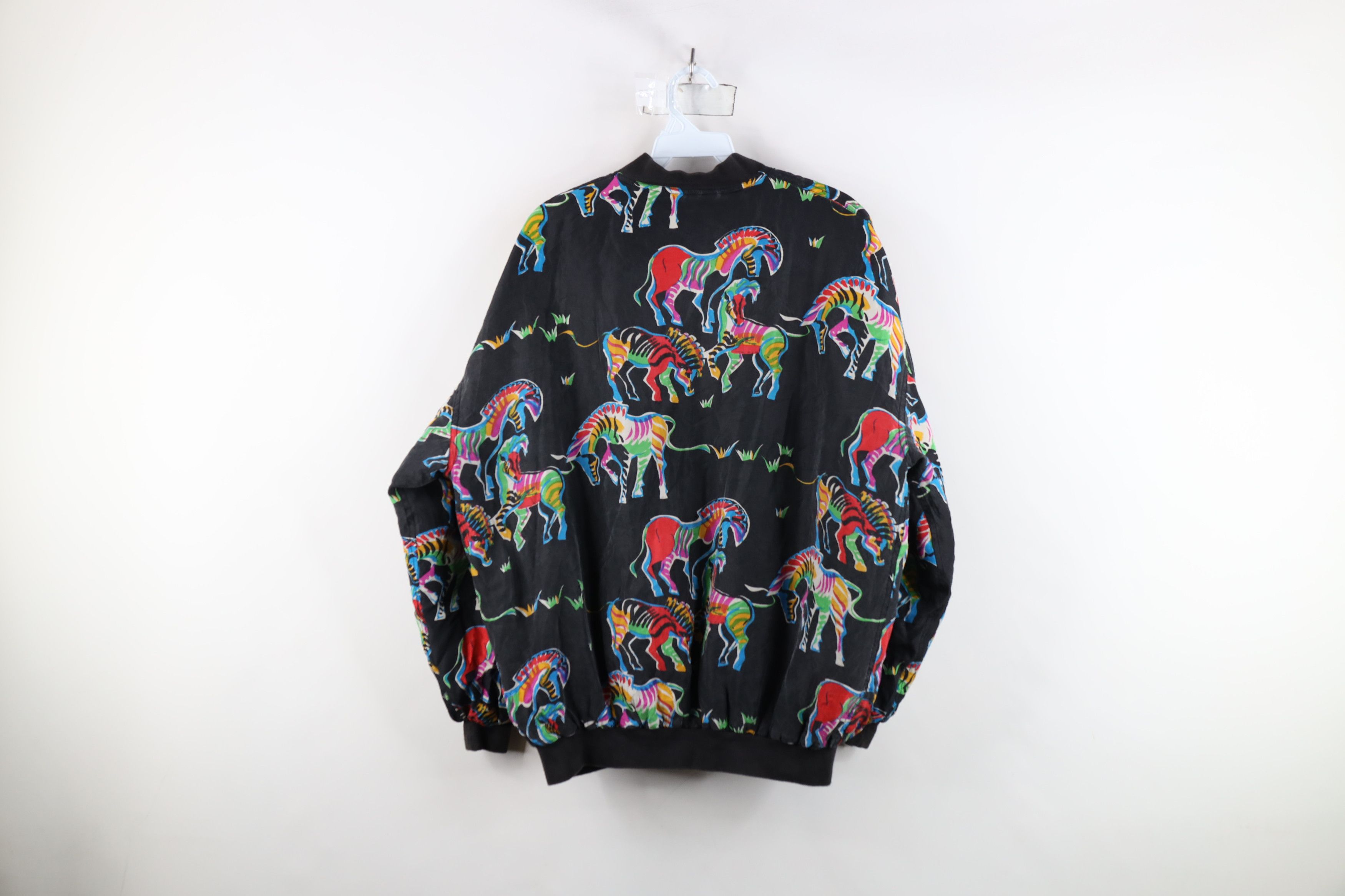 Vintage Vintage 90s Streetwear Rainbow Zebra Full Zip Bomber Jacket Size L / US 10 / IT 46 - 13 Thumbnail