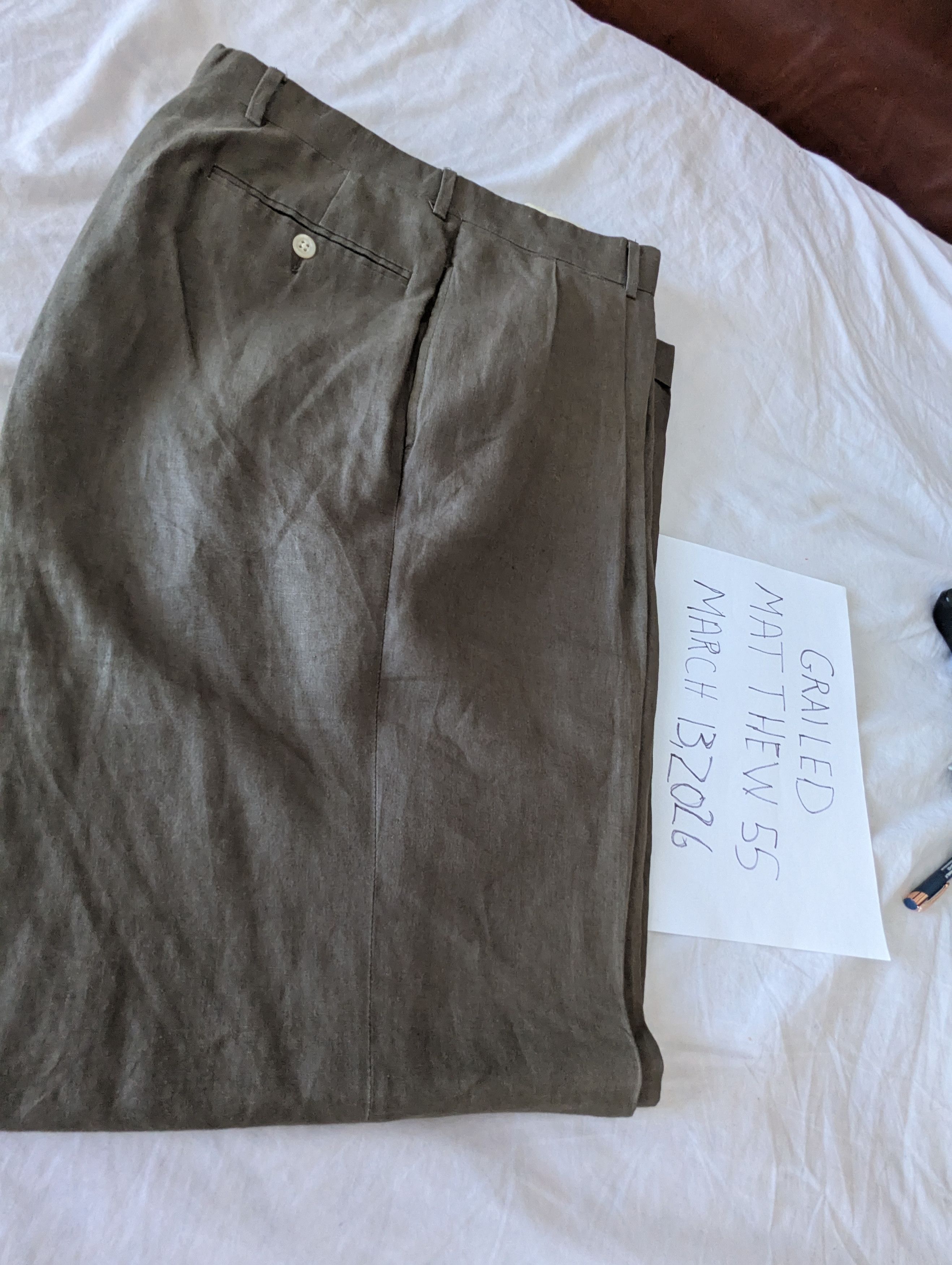 Polo Ralph Lauren Linen Pant Dark Green Size 40L - 6 Thumbnail