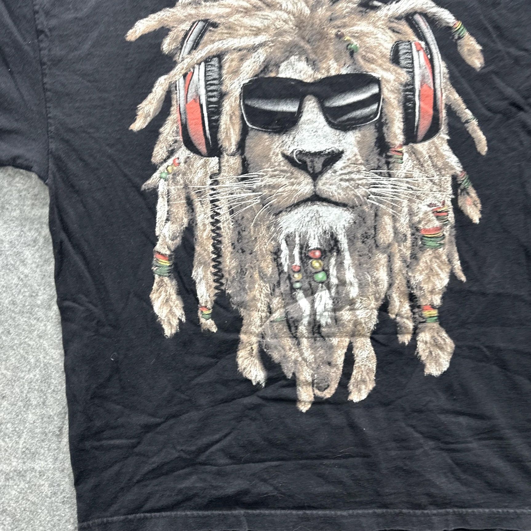 Vintage Real Street Rasta Lion Shirt Mens XL Black Graphic Tee Crew Neck Short Sleeve Size US XL / EU 56 / 4 - 7 Thumbnail