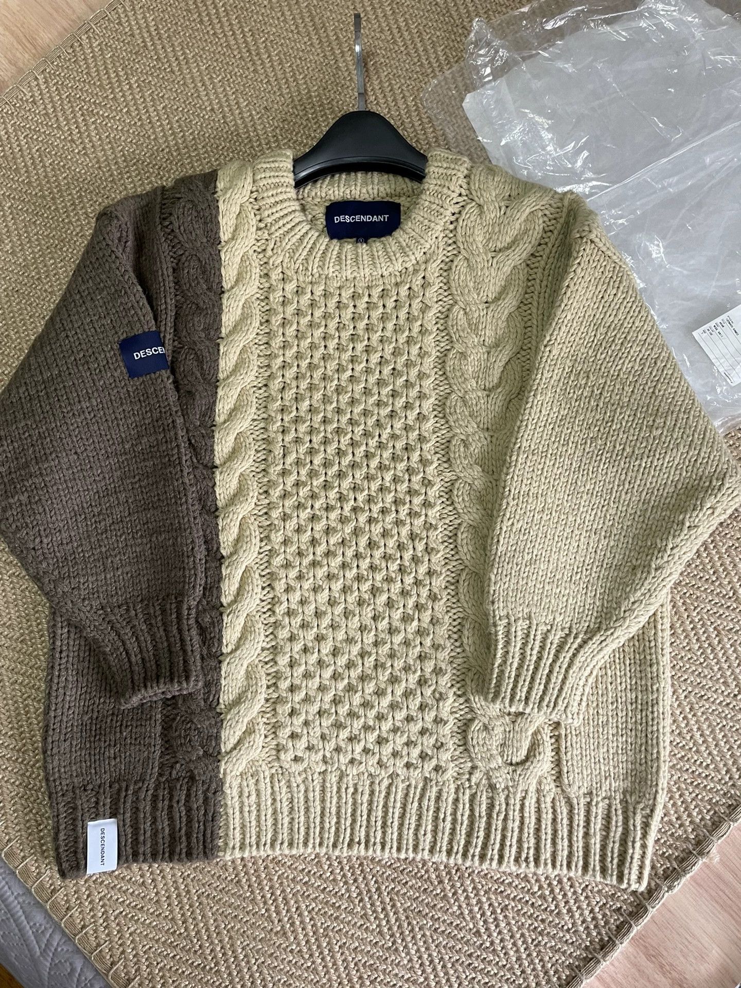 Descendant DESCENDANT ARAN 19FW Color Blocked Wool Pullover Size US S / EU 44-46 / 1 - 9 Thumbnail