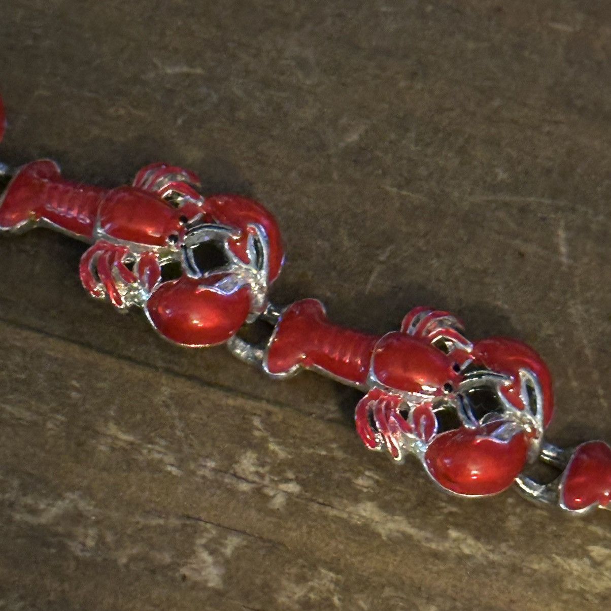 Vintage Vintage red lobster link bracelet Size ONE SIZE - 2 Thumbnail