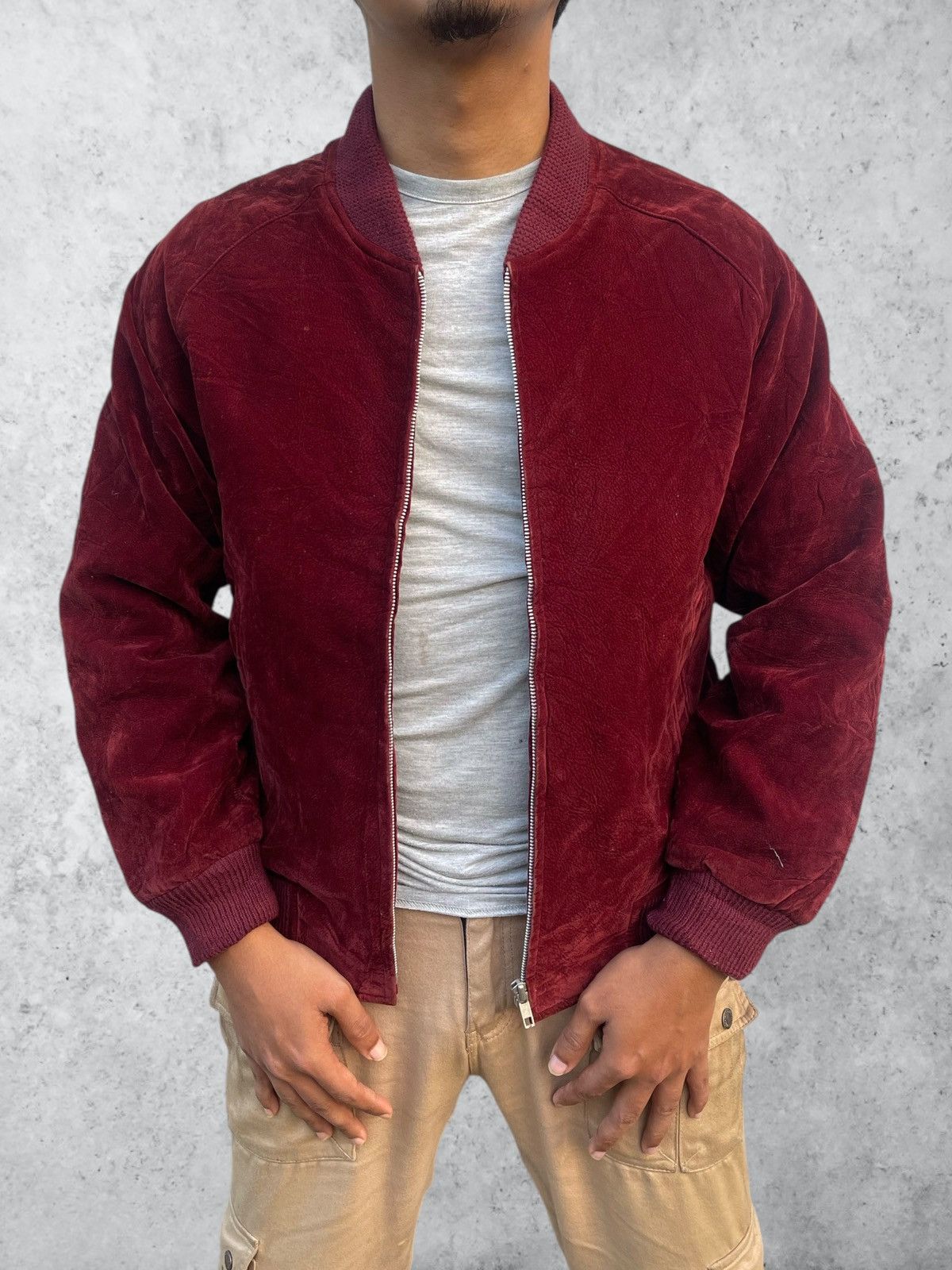 Lee 🔥Vintage 90s Lee Bill Born Velvet Bomber Jacket Size US M / EU 48-50 / 2 - 2 Thumbnail