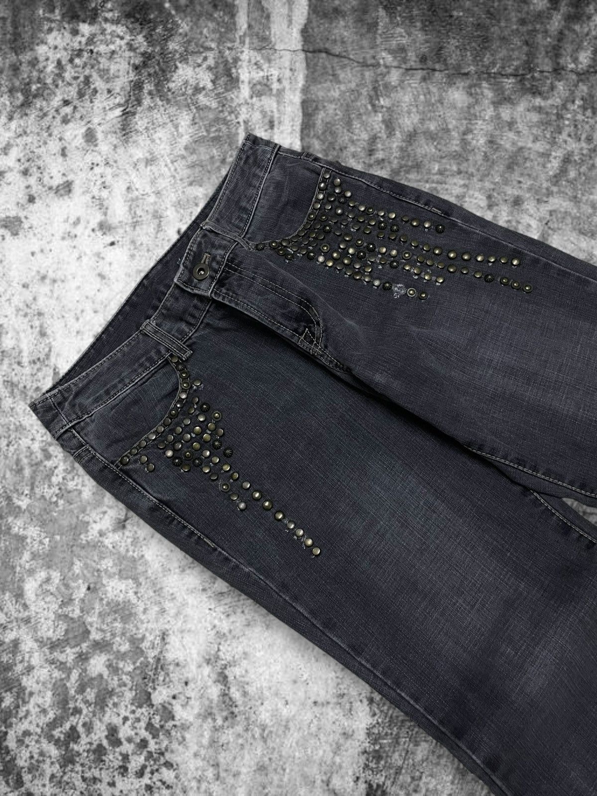 Tornado Mart Vintage Japan 90’s Ekdutin Flared Historical Studded Jeans Size US 28 / EU 44 - 5 Thumbnail