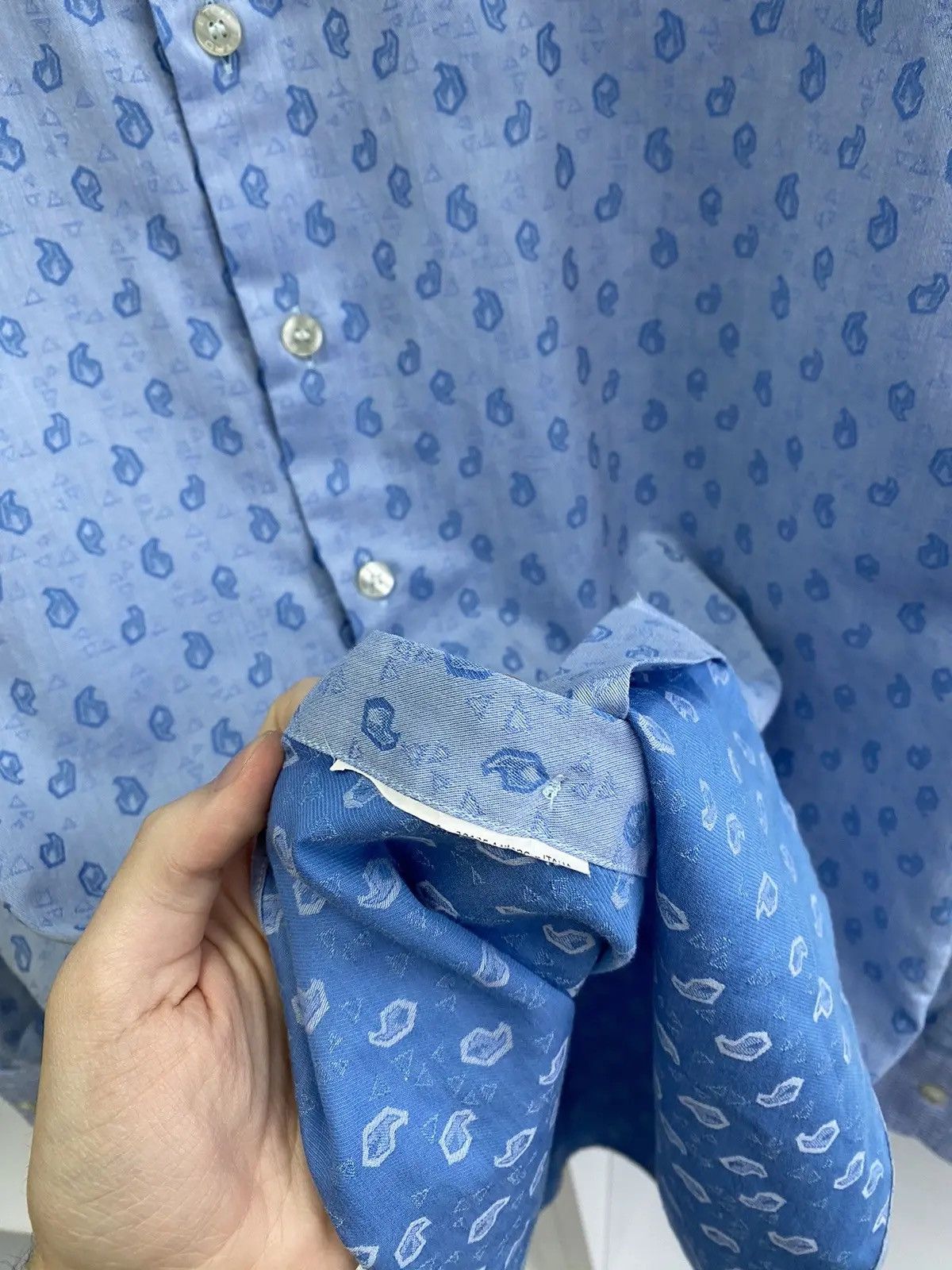 Designer × Etro × Vintage Vintage Etro Blue Luxury Denim Shirt Size US M / EU 48-50 / 2 - 8 Thumbnail