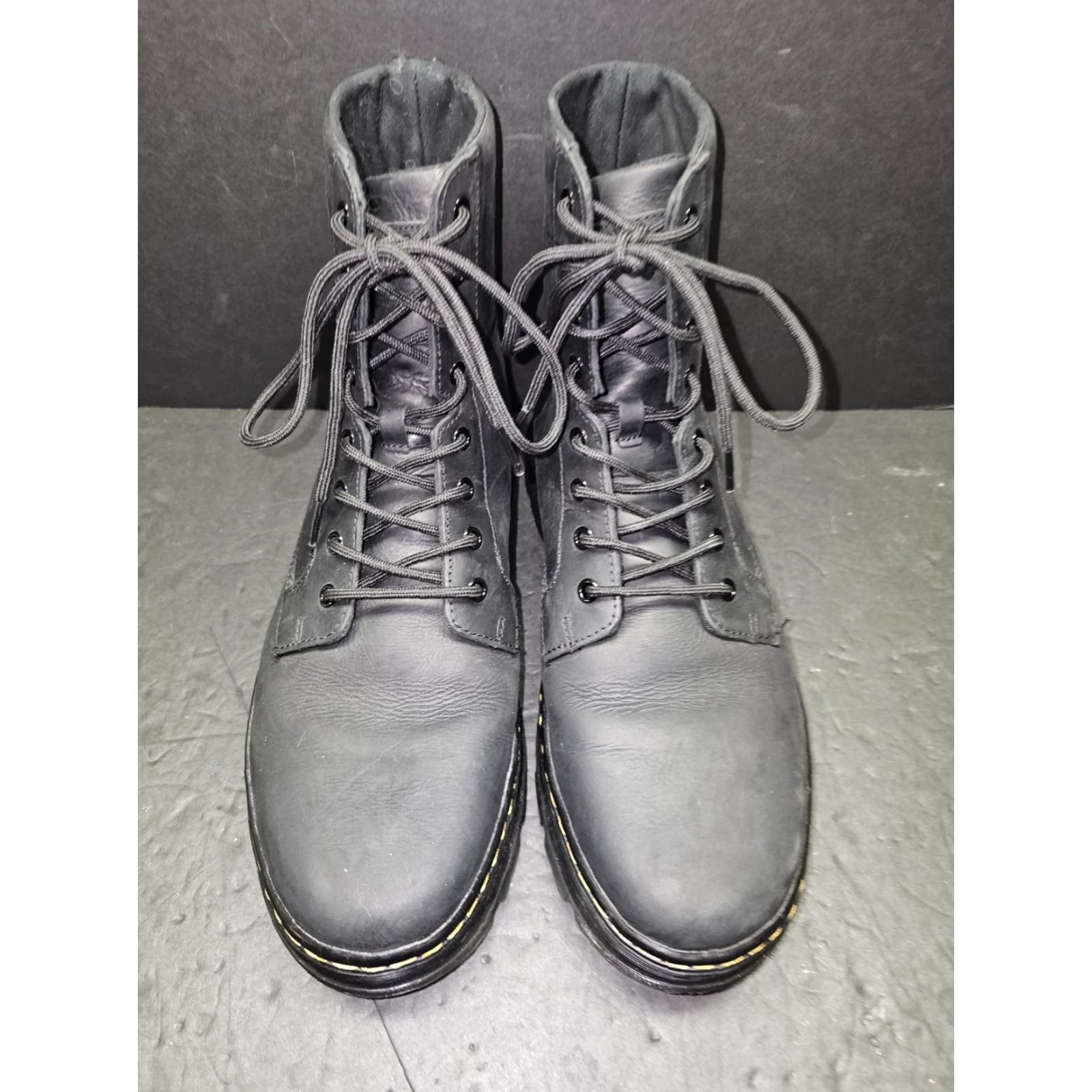 Dr. Martens Dr. Martens Combat Boots Mens Size US 12 Black Leather AirWair Combs 1460 90s Punk Gothic Slip Resistant Workwear Casual Boots Size US 12 / EU 45 - 4 Thumbnail