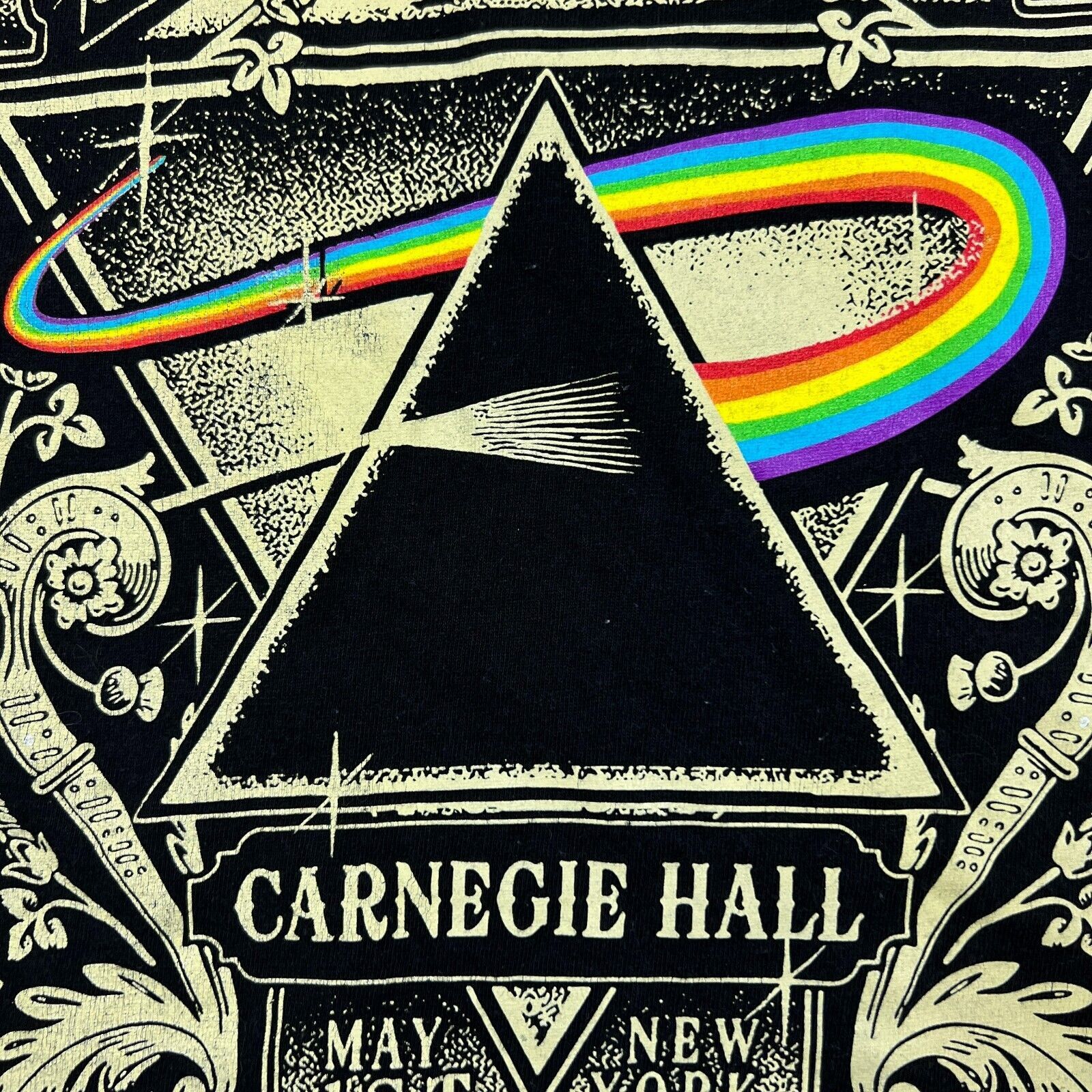 Band Tees × Pink Floyd × Vintage Pink Floyd T Shirt Mens XL Black Carnegie Hall Rock Band Tee Size US XL / EU 56 / 4 - 3 Thumbnail