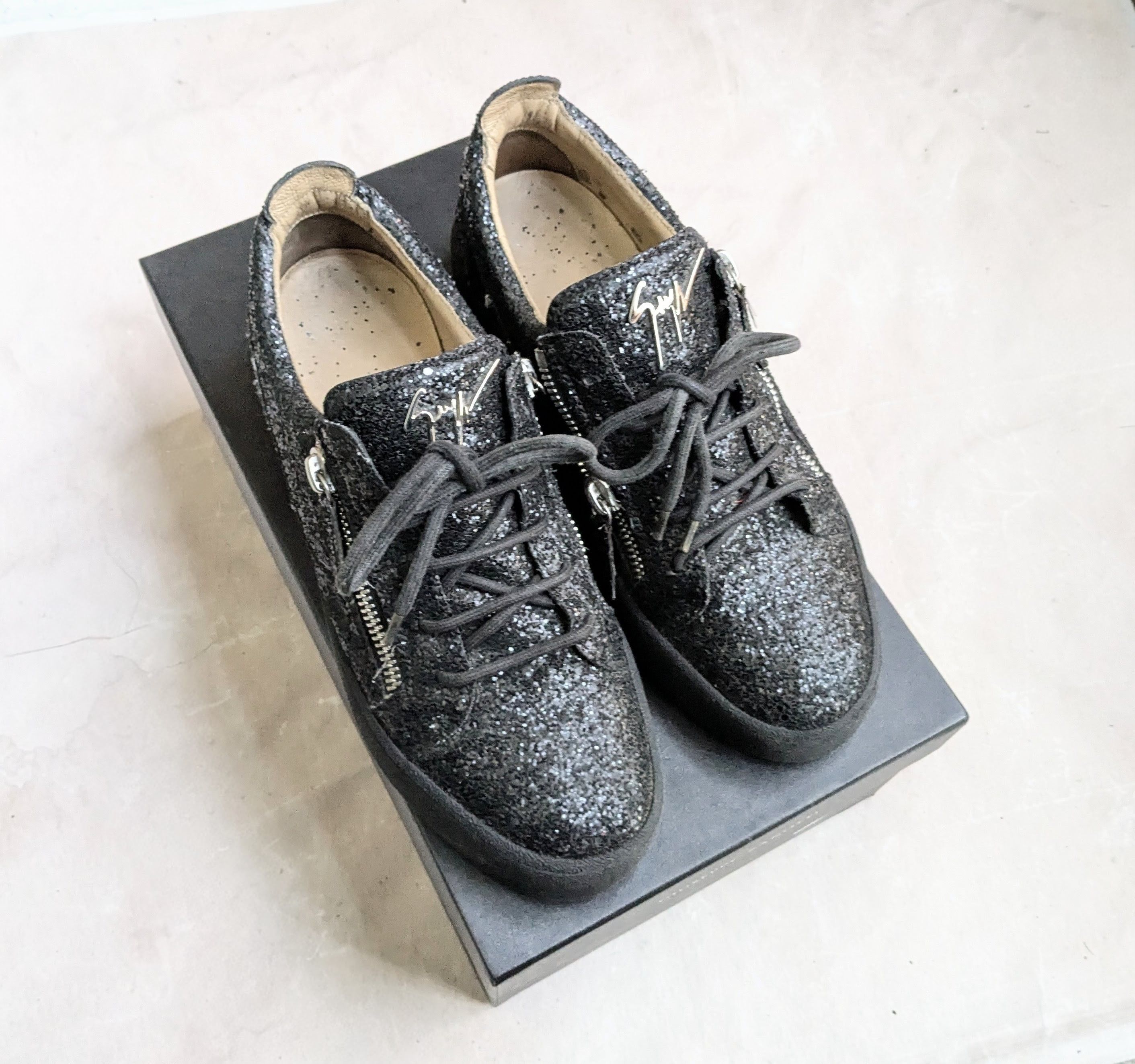 Giuseppe Zanotti Giuseppe Zanotti Sneakers Black Glitter 9 42 Low Tops Size US 9 / EU 42 - 2 Thumbnail