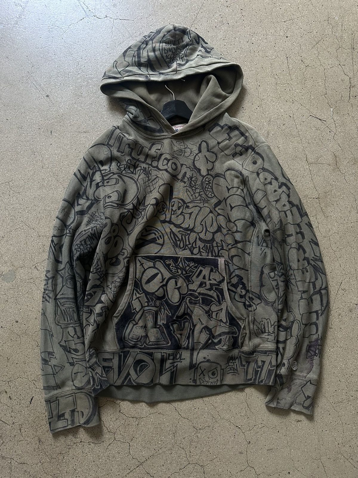 Champion graffiti hoodie sales