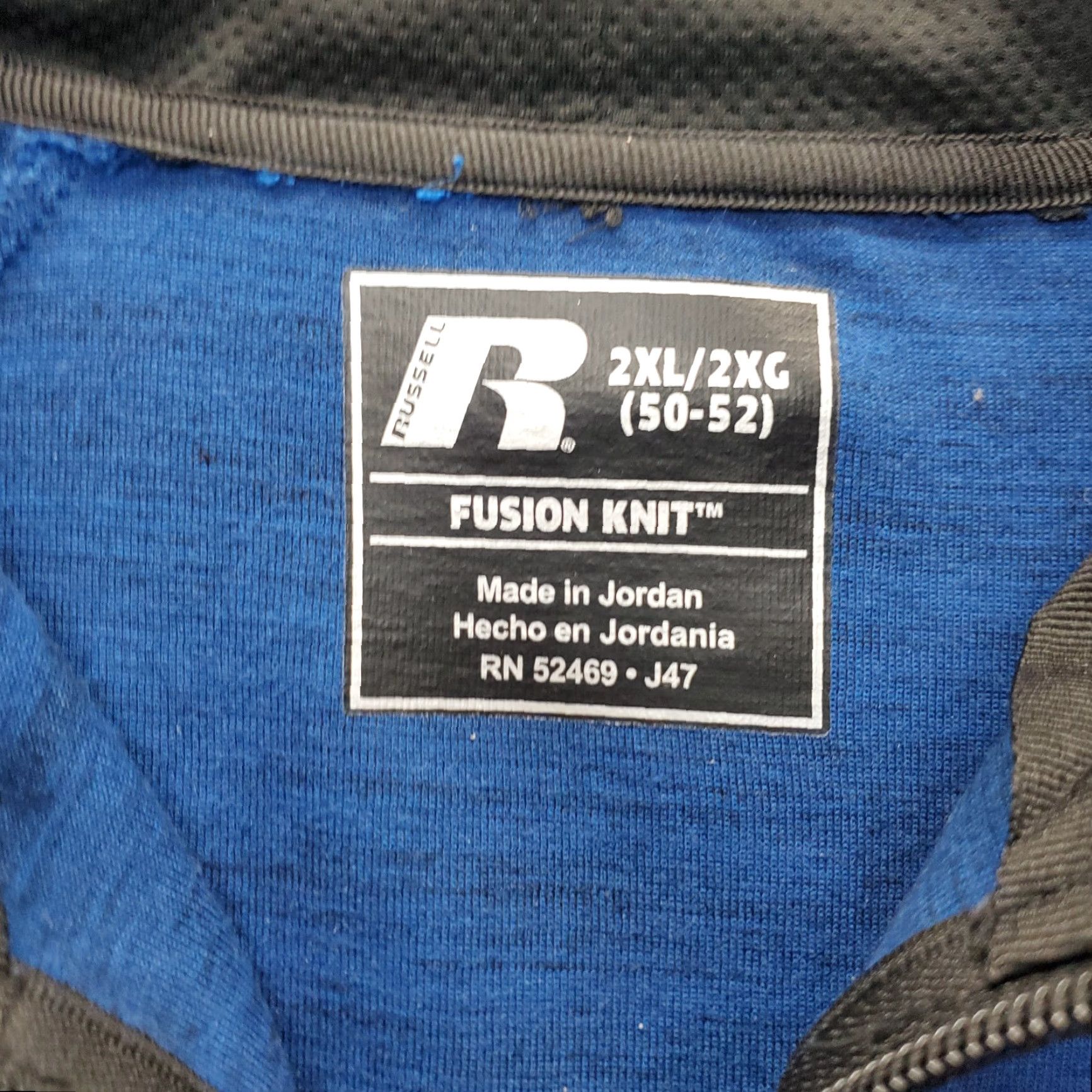 Vintage Russell Mens Tracksuit 2XL Blue Fusion Knit 2 Piece Full Zip Hooded Sweatshirt & Pants Athletic Casual Set Size US 39 - 6 Thumbnail