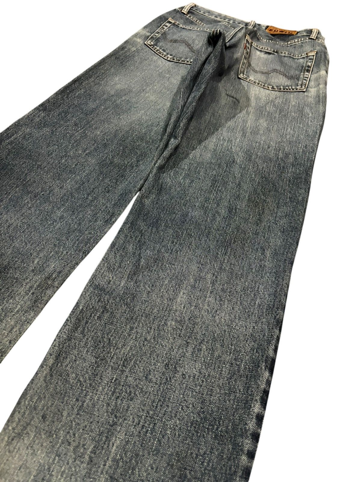 Edwin × Japanese Brand Vintage Y2k Edwin 405 Faded Made In Japan Straight Cut Jeans Size US 29 - 5 Thumbnail