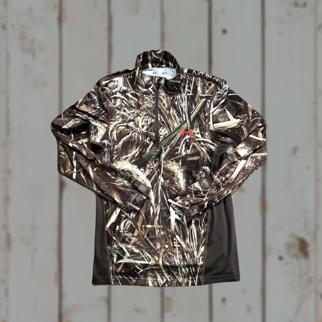 Under Armour Under Armour Shirt Mens Small Camouflage Long Sleeve 1/4 Zip Scent Control Hunting HeatGear Moisture Wicking Size US S / EU 44-46 / 1 - 1 Thumbnail