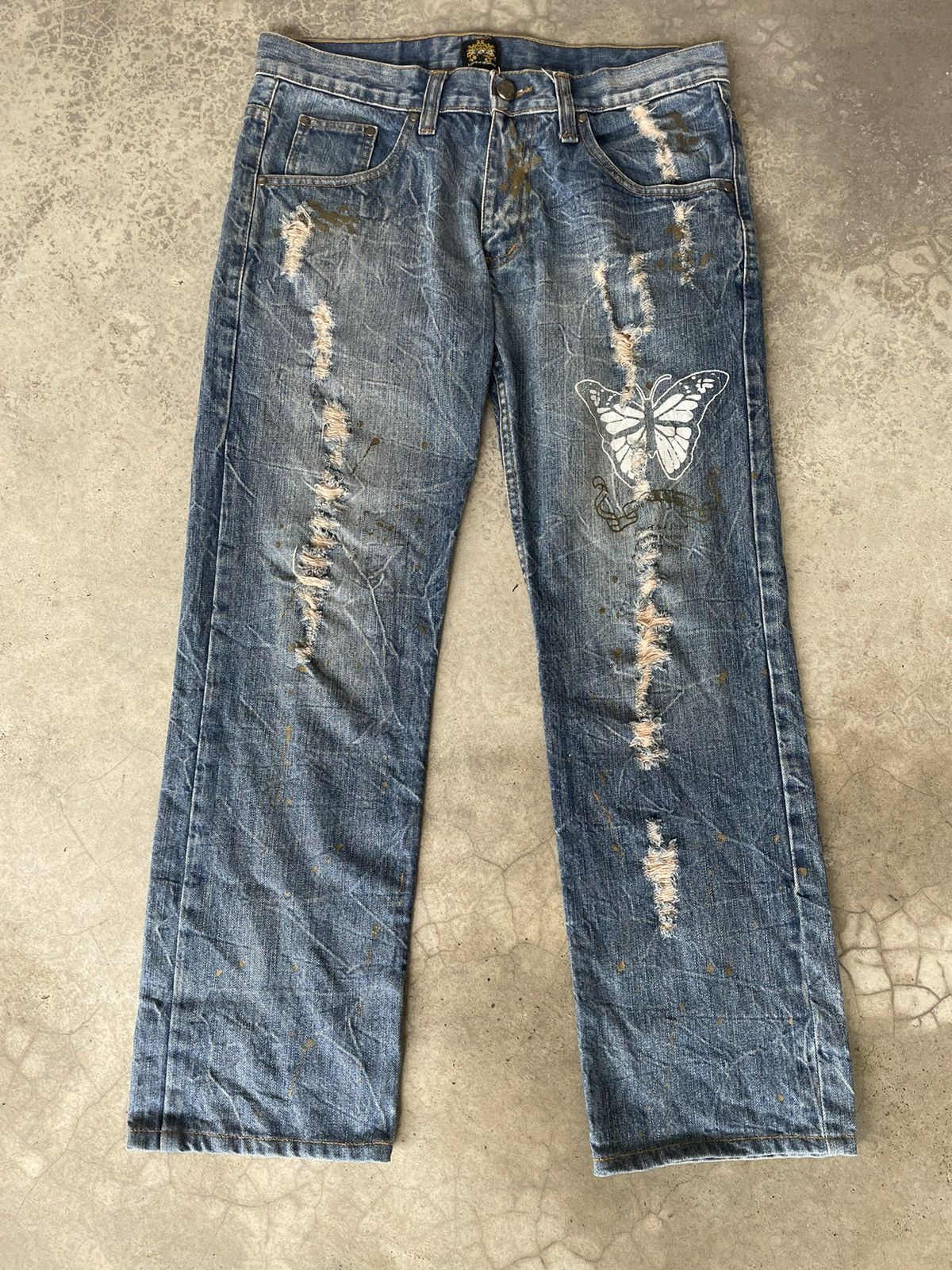 Japanese Brand Japanese Brand Splitter Distressed Pants Size US 34 / EU 50 - 1 Thumbnail