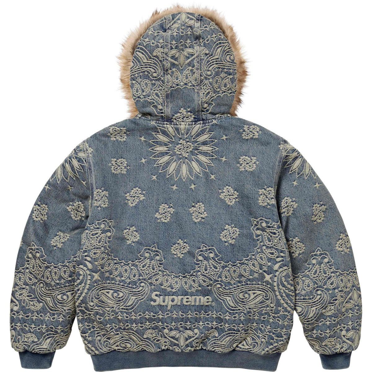 Supreme Supreme Bandana Jacquard Denim Hooded Work Jacket Size US L / EU 52-54 / 3 - 5 Thumbnail