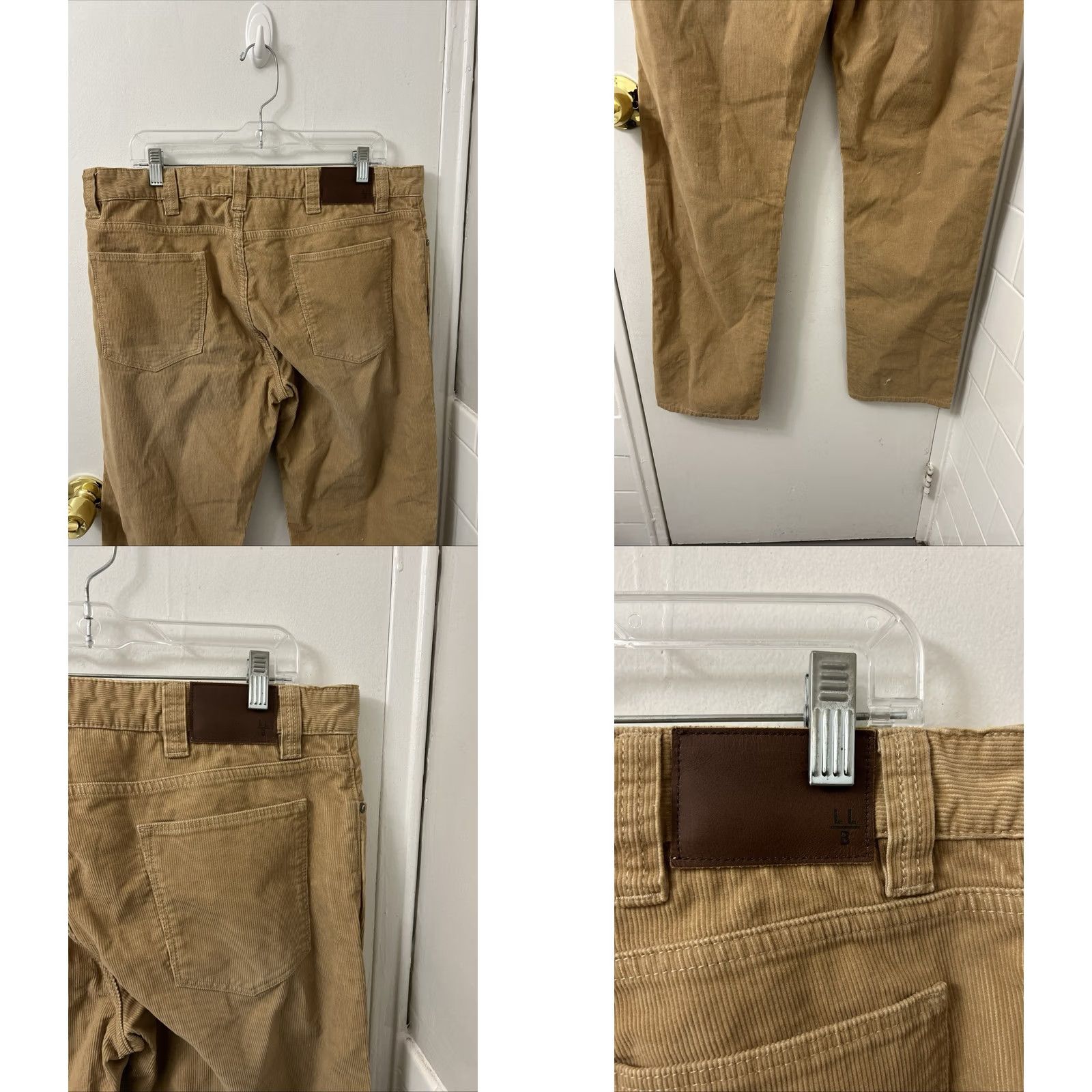 Vintage LL Bean Signature Washed Corduroy Pants Mens 36x30 Tan Slim Straight NWT 5-Pocket Logo Chino Wool? Size US 36 / EU 52 - 8 Thumbnail