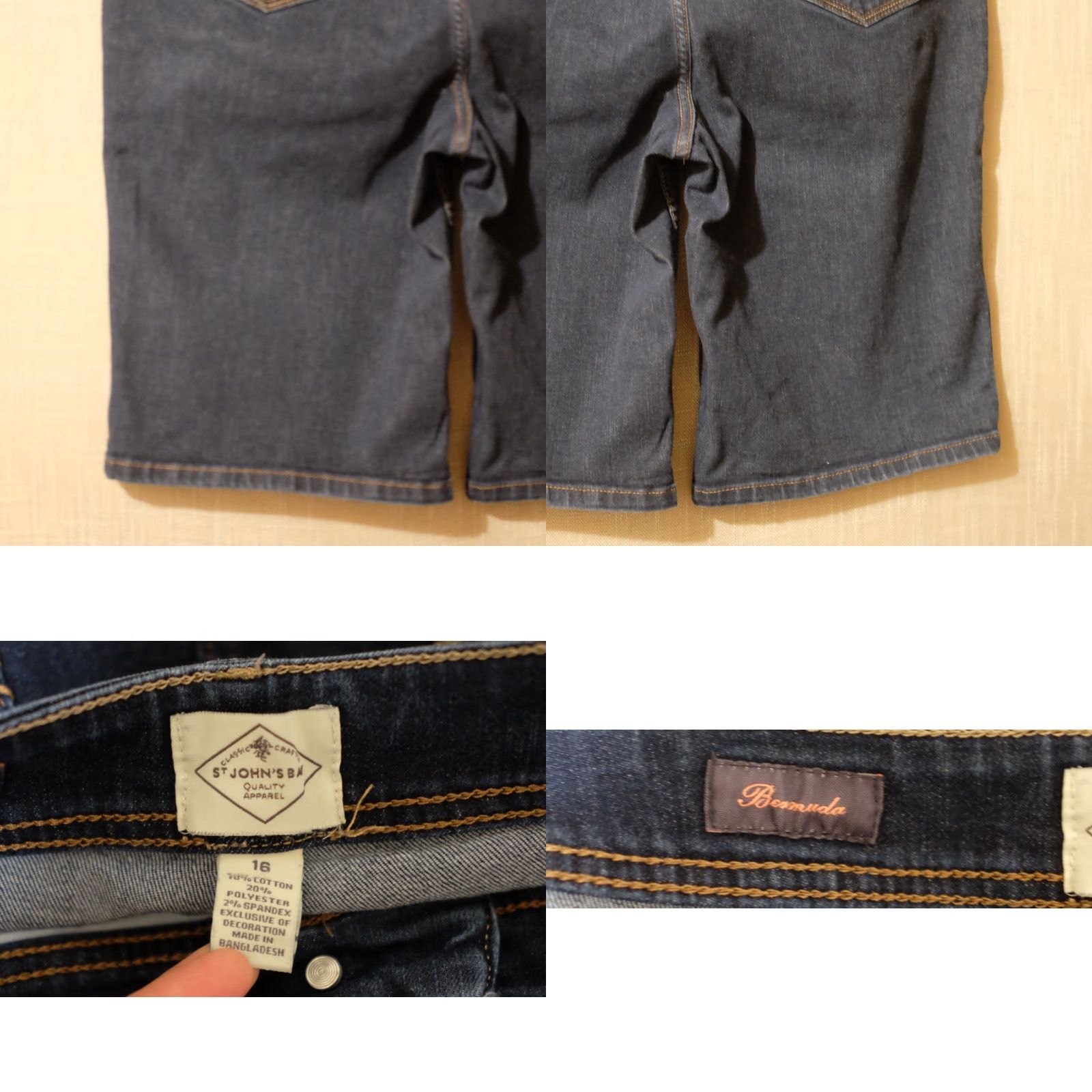 Vintage St Johns Bay Bermuda Jean Shorts Denim Stretch Dark Wash Womens 16 Bermuda DenimStretch DarkWash 16 Womens Jeans Shorts Size 38" / US 16 / IT 52 - 8 Thumbnail