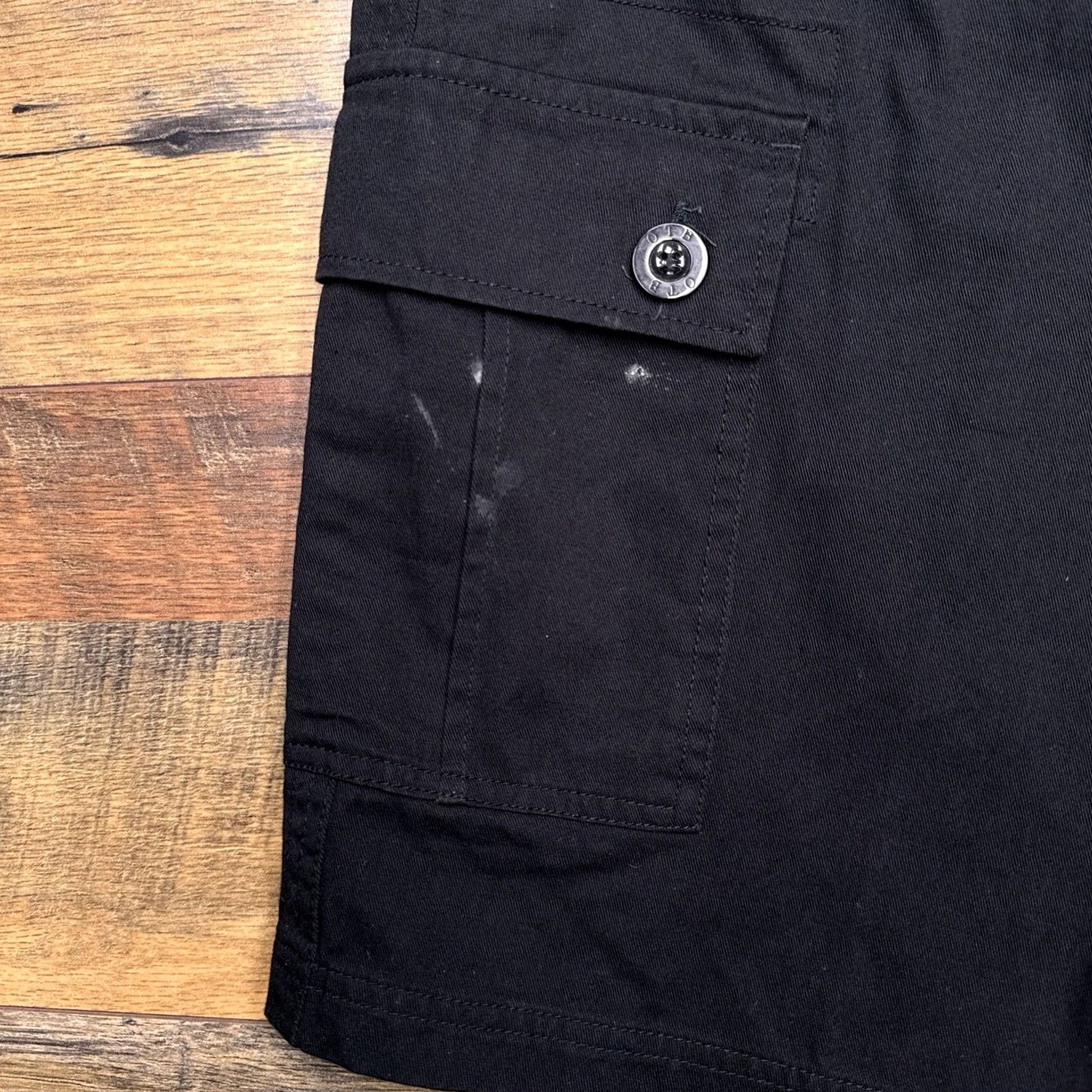 Vintage OTB One Tough Cargo Shorts Mens 32 Black Belted Pocket Zip Casual Twill Cotton Regular Fit Size US 32 / EU 48 - 5 Thumbnail
