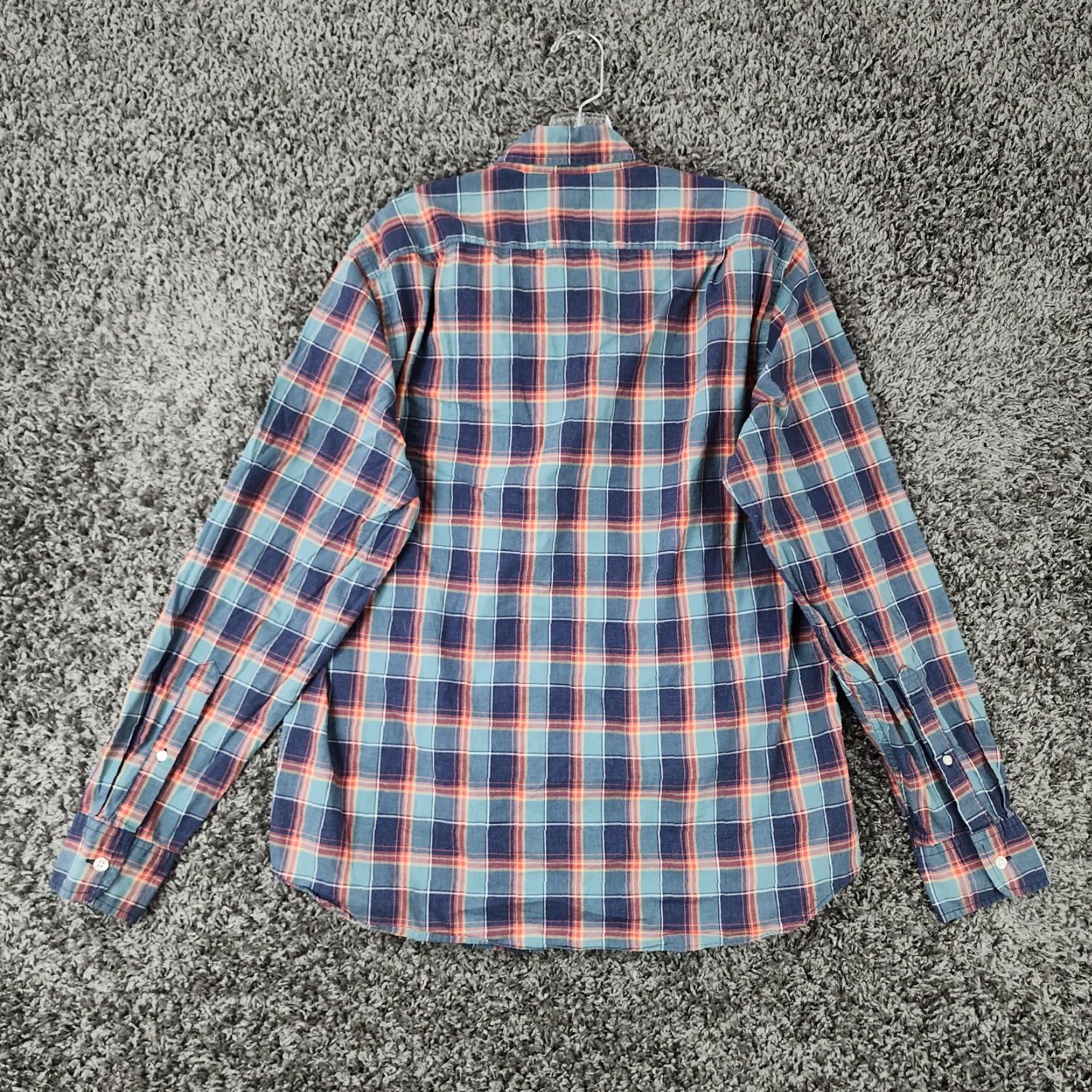 J.Crew J. Crew Button-Up Shirt Men Long Sleeve Plaid Cotton Heathered Blue Red Sz L Size US L / EU 52-54 / 3 - 5 Thumbnail