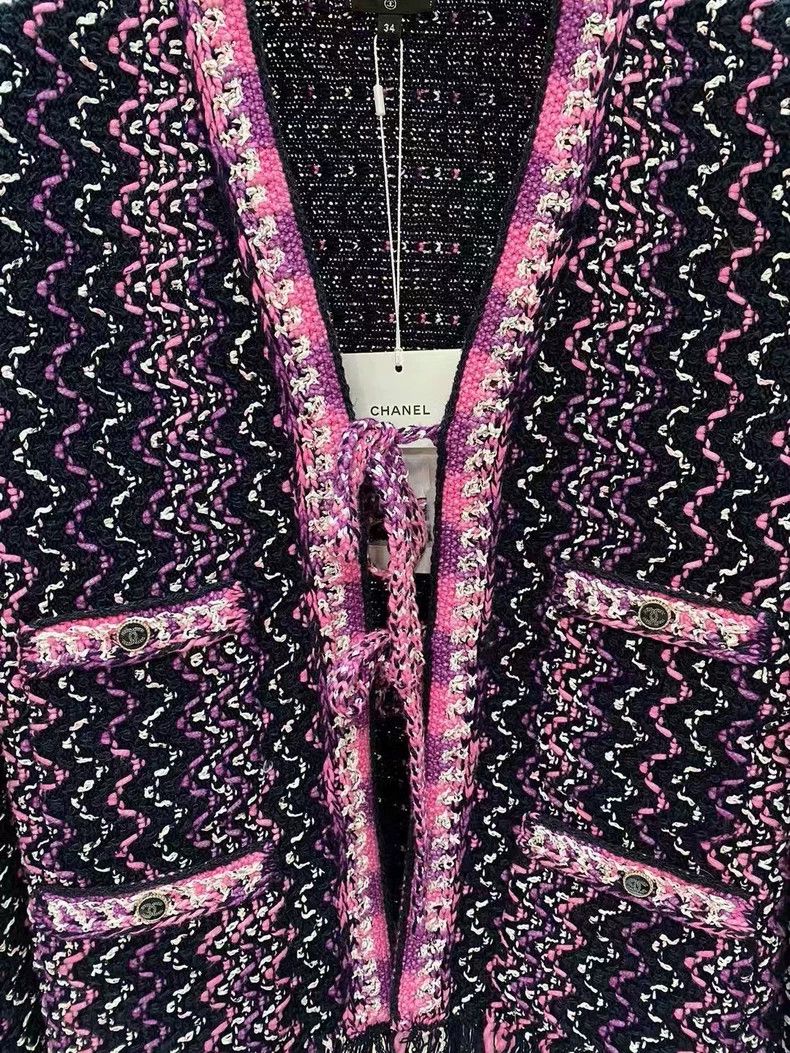 Chanel Chanel Color braided cardigan with tassels coat Size XXS / US 00 / IT 34 - 3 Thumbnail