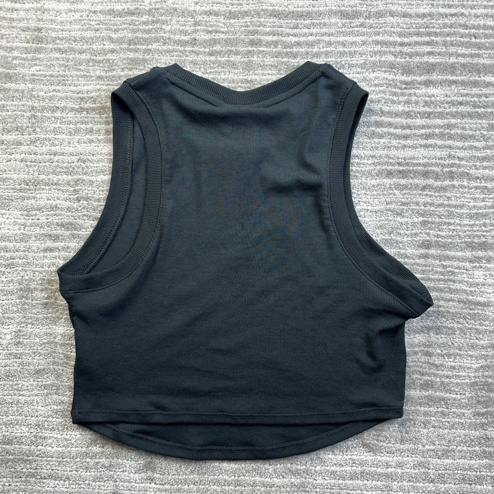 Nike Nike Shirt Womens XS Essentials Ribbed Cropped Tank Top Center Swoosh Black Size XS / US 0-2 / IT 36-38 - 2 Thumbnail