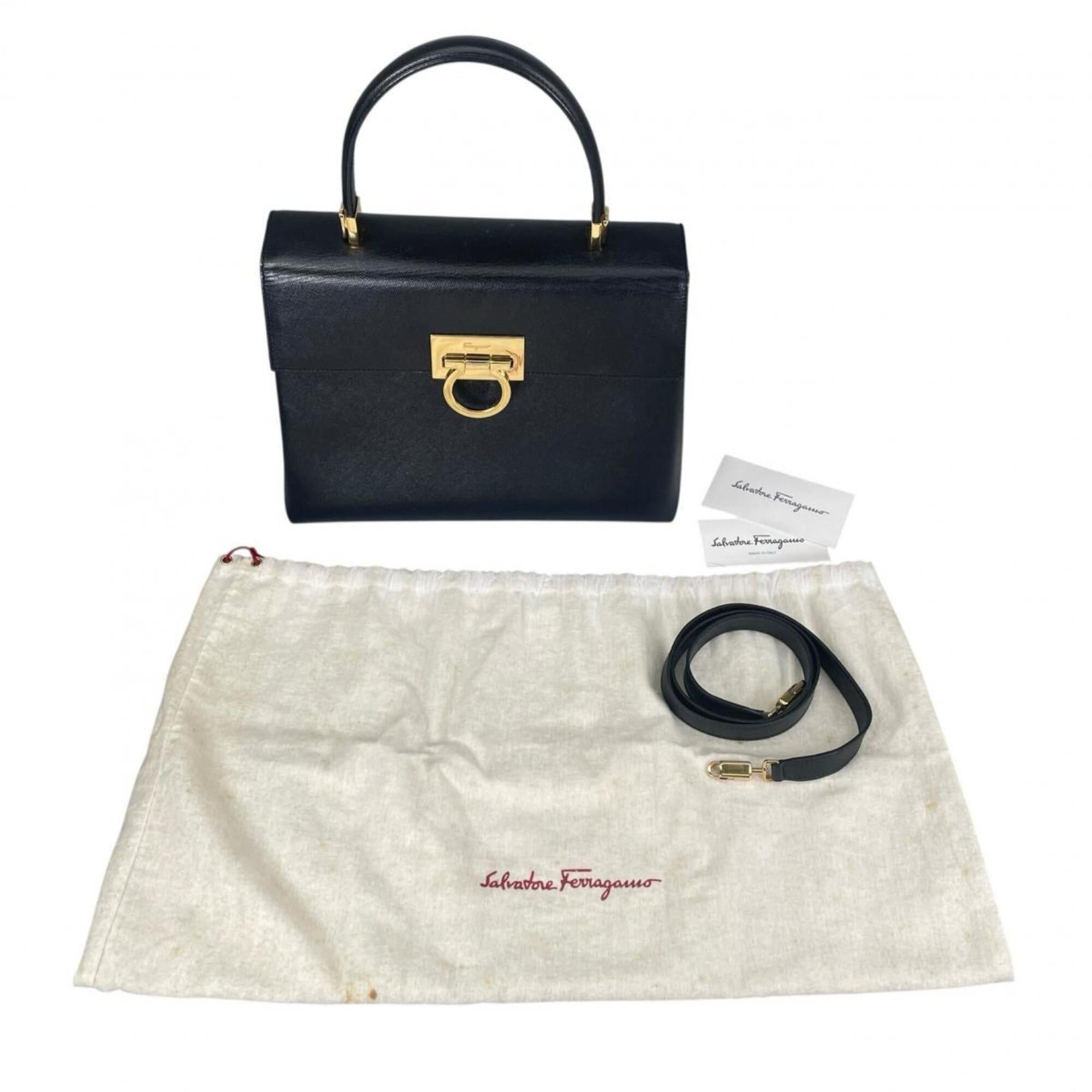Salvatore Ferragamo Salvatore Ferragamo handbag/shoulder bag, Gancini design, leather, black. Size ONE SIZE - 1 Thumbnail