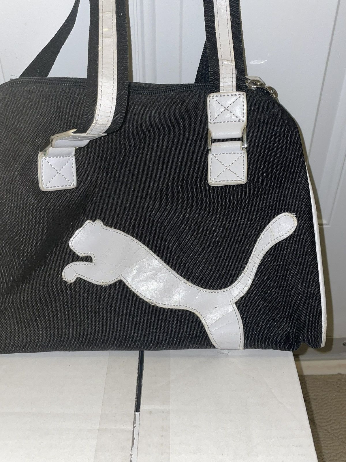 Puma Vintage Y2K Puma Black & White Cat Logo Cute Hand Bag Purse Size ONE SIZE - 8 Thumbnail