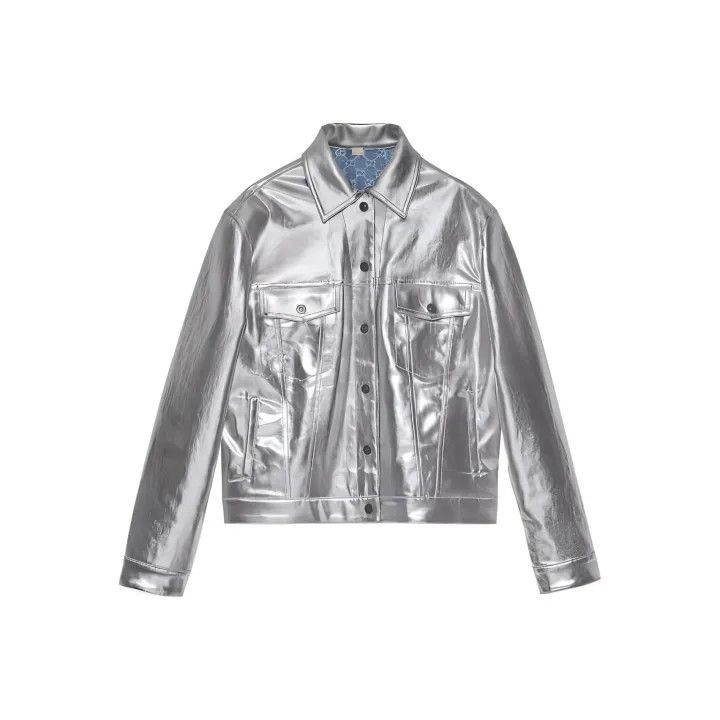 Gucci Gucci Metallic Denim Jacket for Women Size M / US 6-8 / IT 42-44 - 1 Thumbnail