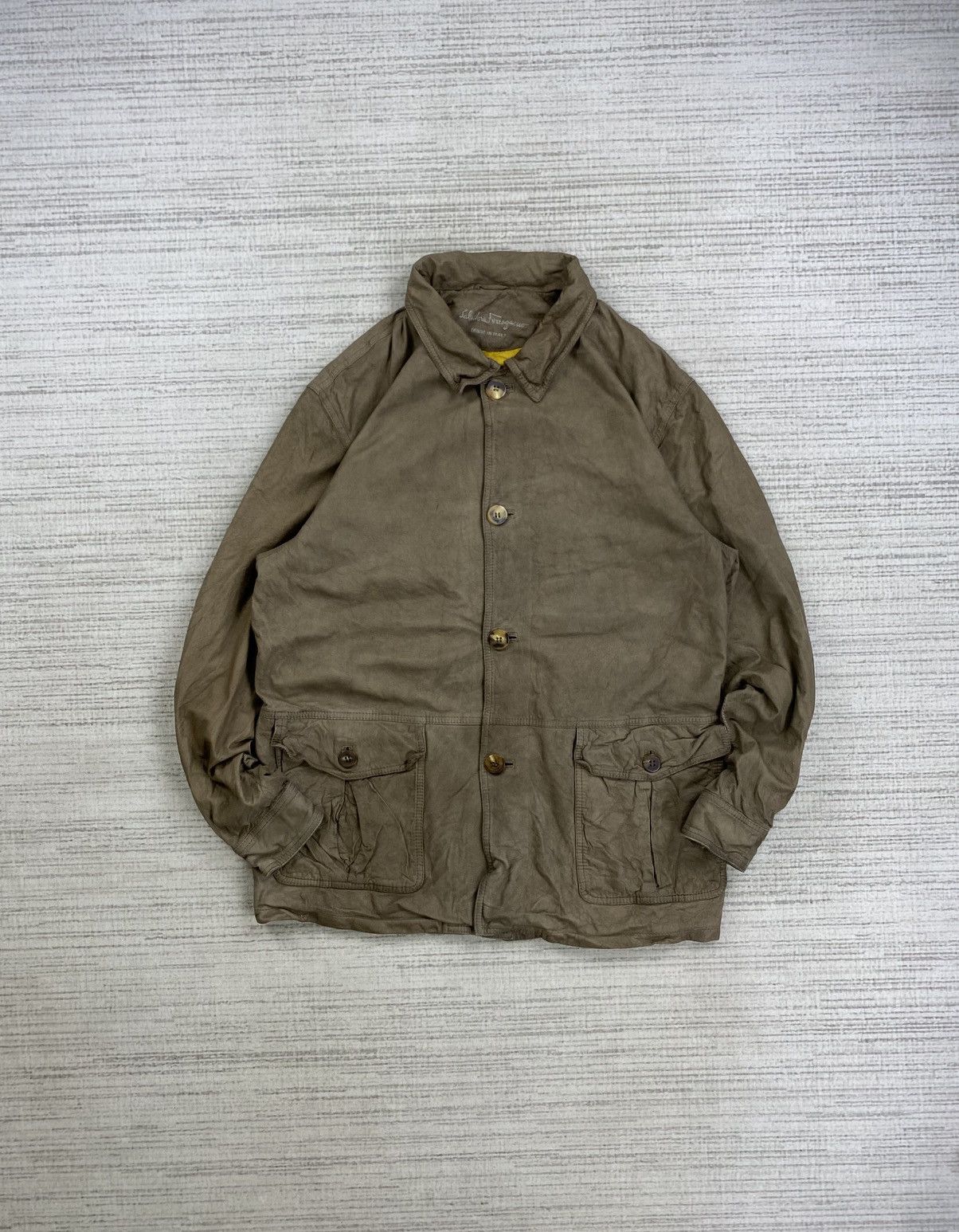 Salvatore Ferragamo Vintage Salvatore Ferragamo Leather Jacket Size US M / EU 48-50 / 2 - 2 Thumbnail