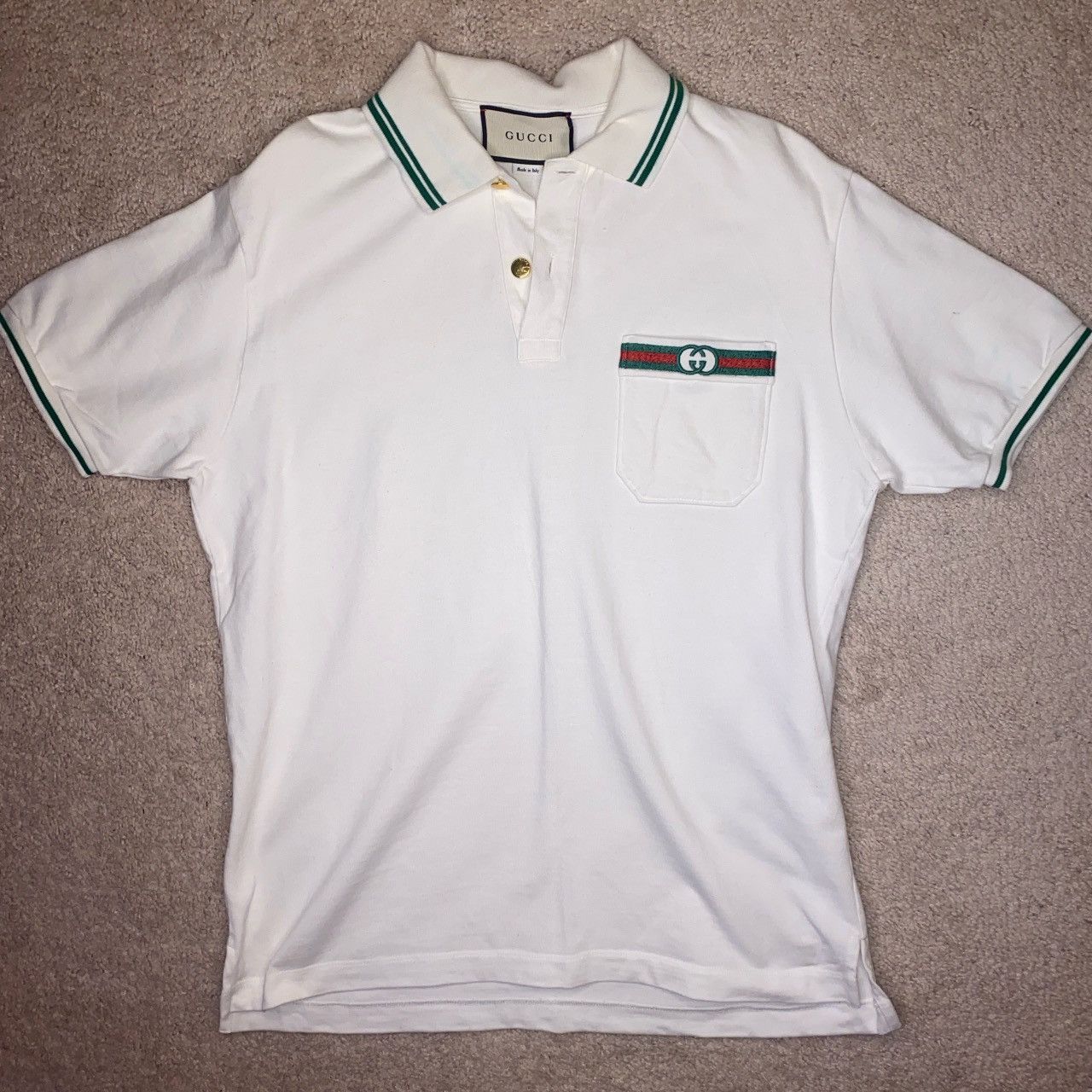 image of Gucci Polo Shirt in White, Men's (Size Small)