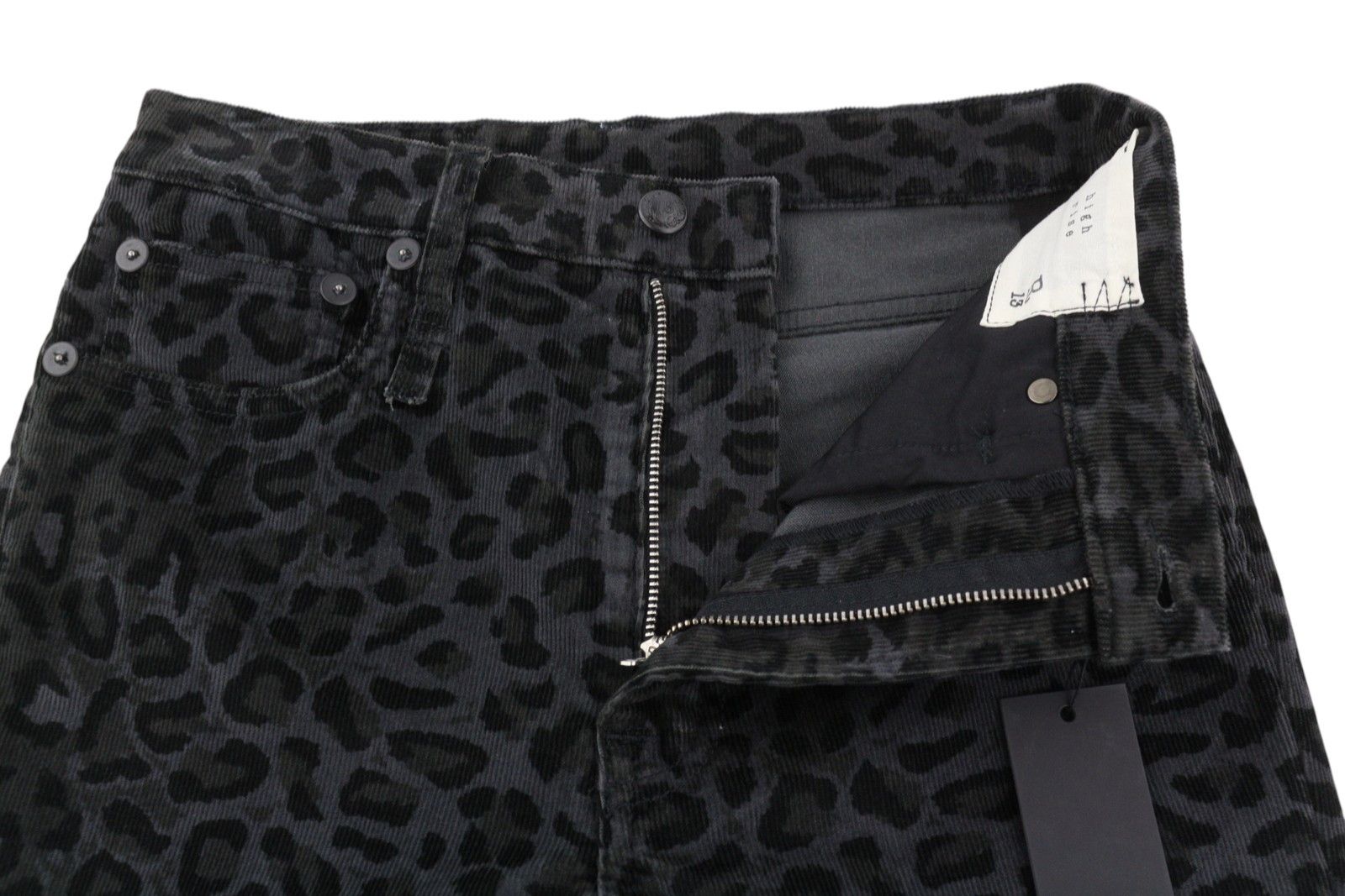 R13 HIGH RISE SKINNY 27 Leopard Corduroy Grey Trousers 85836 Size 27" / US 4 / IT 40 - 5 Thumbnail