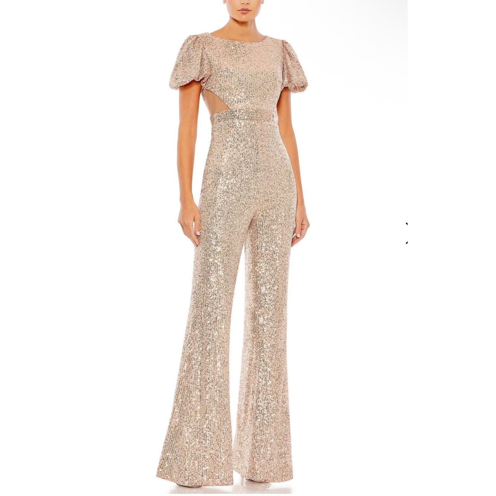 Mac Duggal Formal Short Puff Sleeve Jumpsuit Puff Sleeves Mac Duggal Size 25" / US 0 / IT 36 - 1 Thumbnail